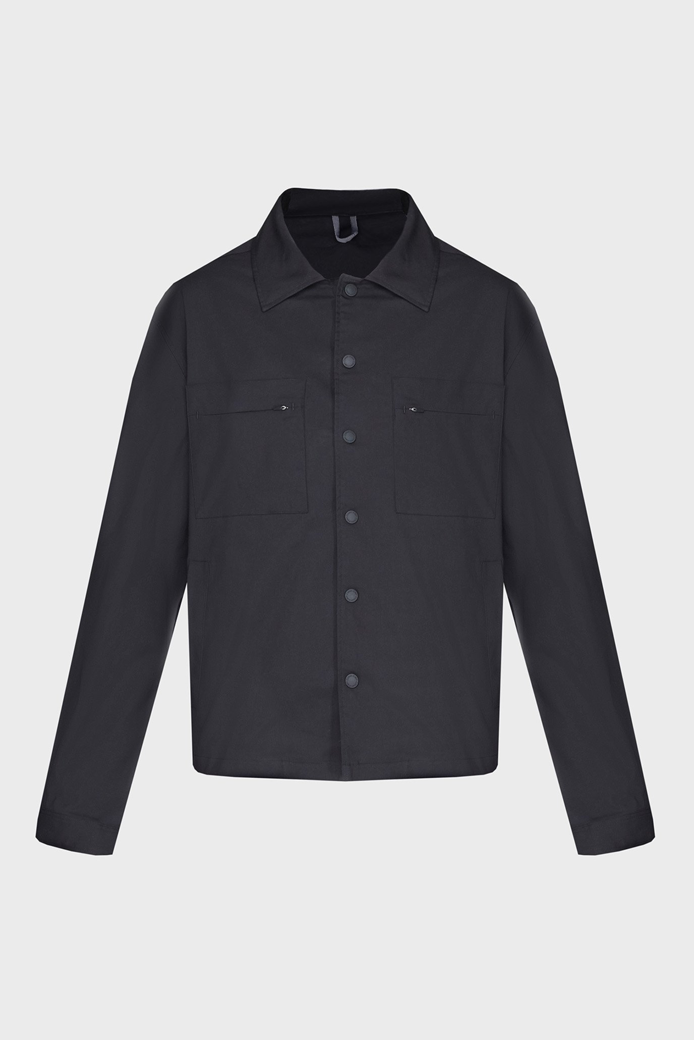 Мужская черная ветровка TECH COTTON STRETCH OVERSHIRT 1