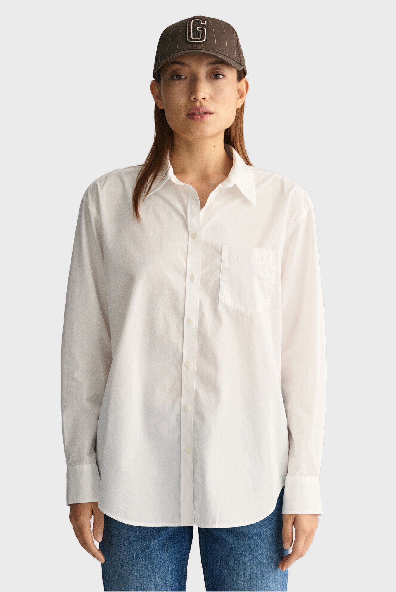 Женская белая рубашка REL POPLIN 1
