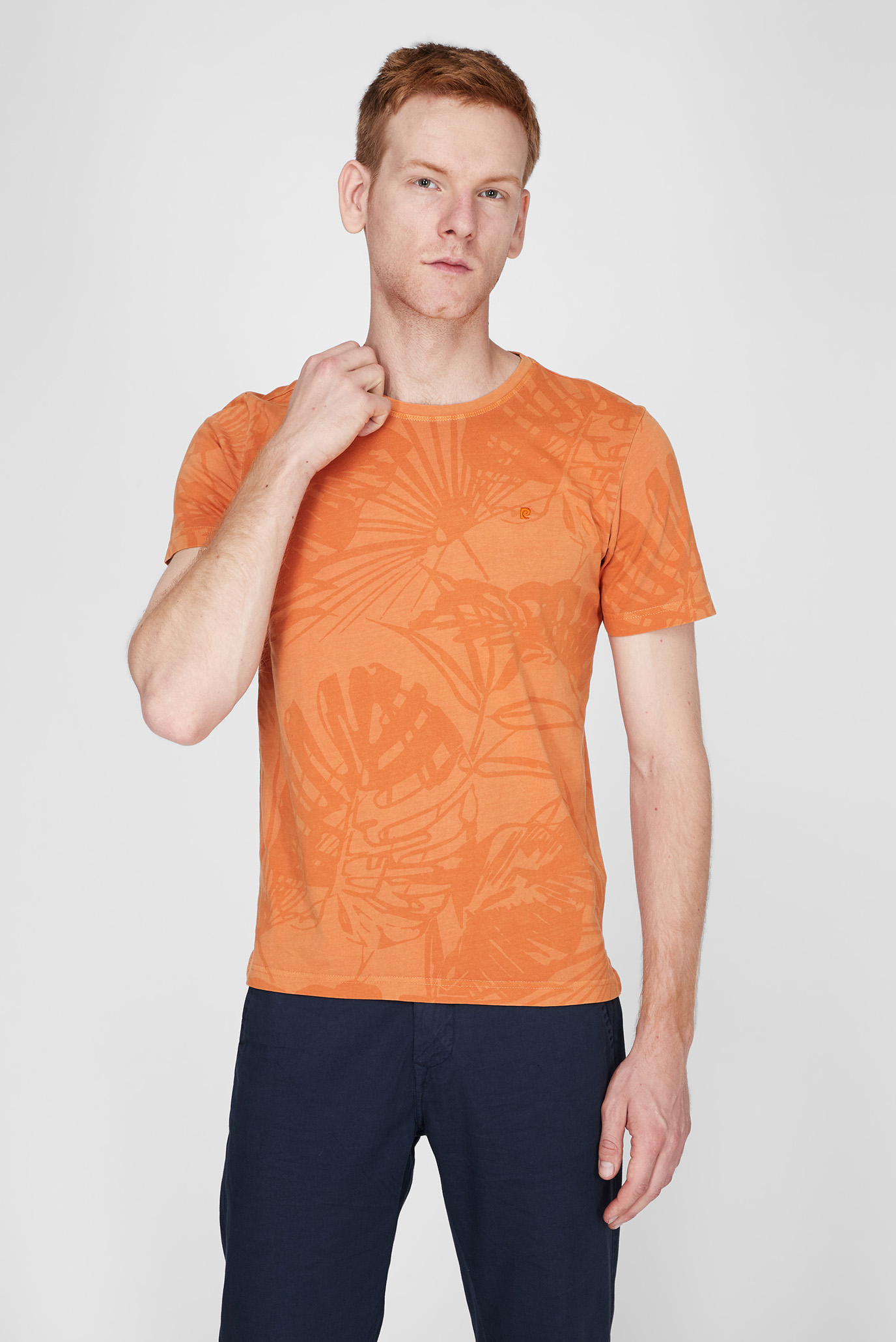 Чоловіча помаранчева футболка з візерунком 1