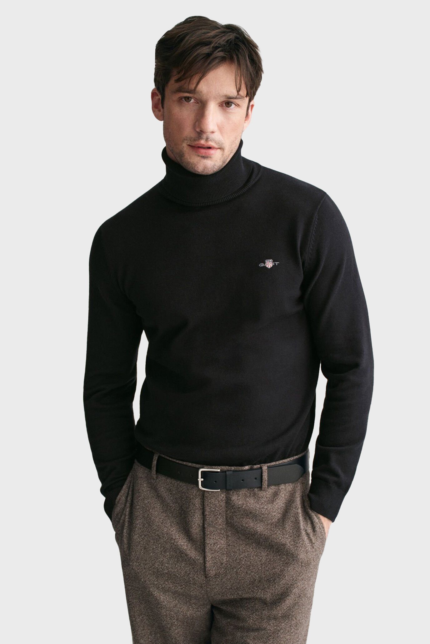 Чоловічий чорний гольф CLASSIC COTTON ROLLERNECK 1