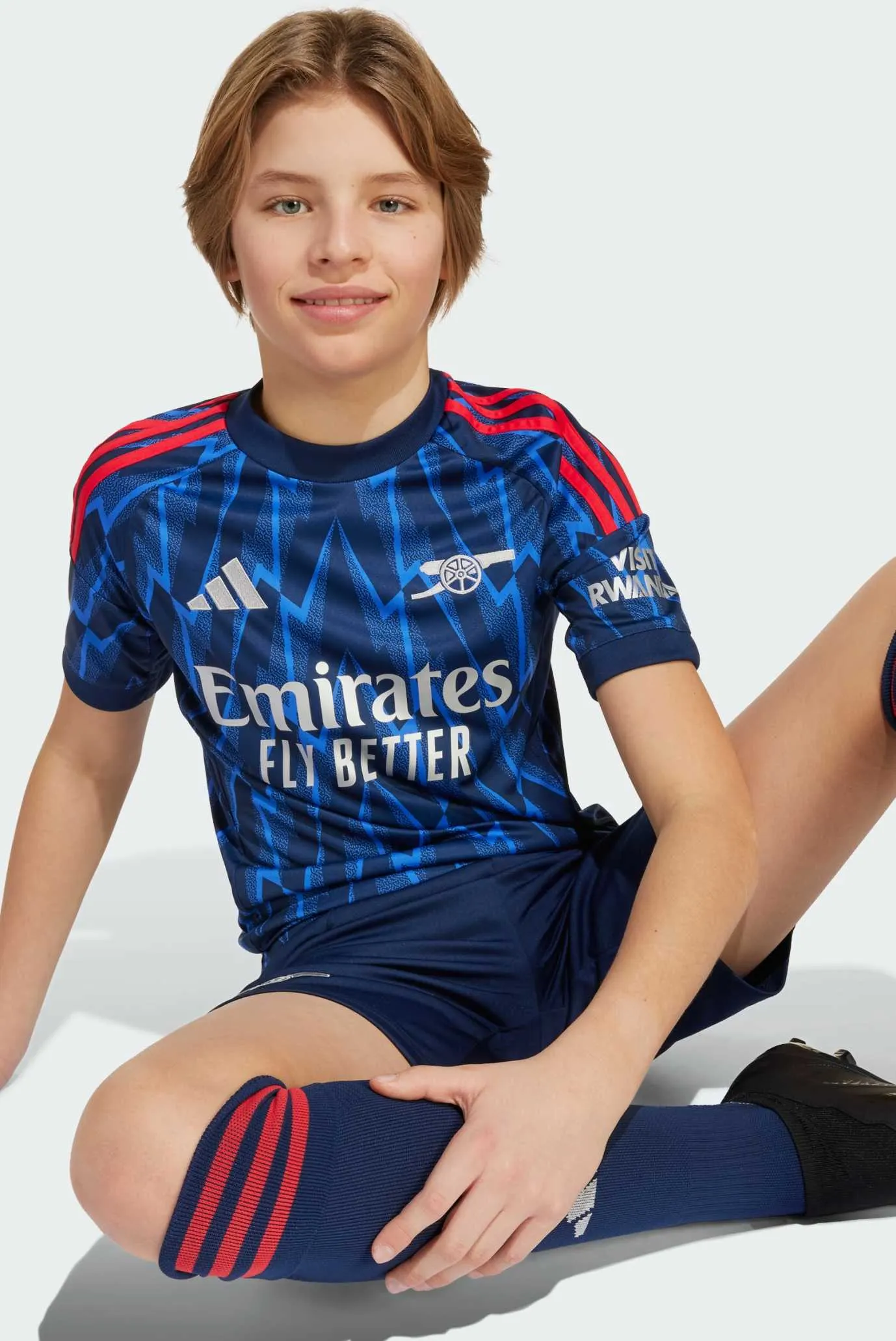 Детская синяя футболка с узором Arsenal 25/26 Away Kids 7