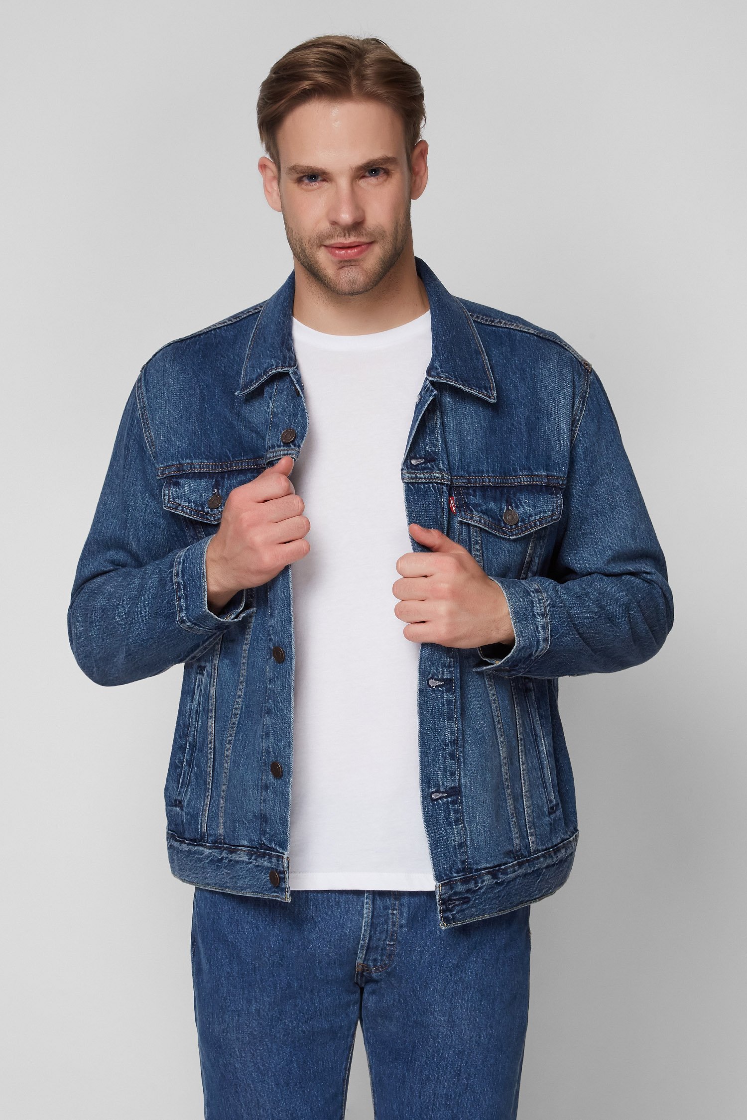 Мужская синяя джинсовая куртка 1