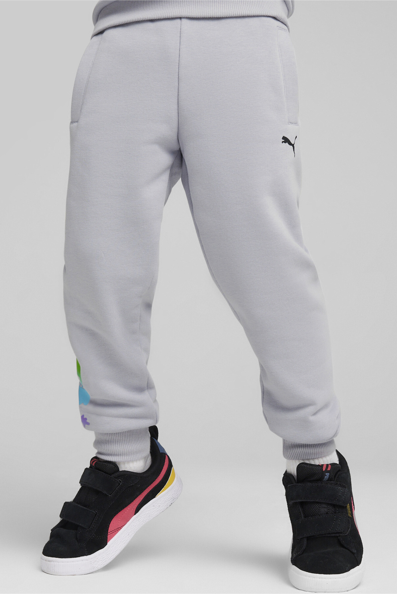Детские светло-серые спортивные брюки PUMA x TROLLS Kids' Sweatpants 1