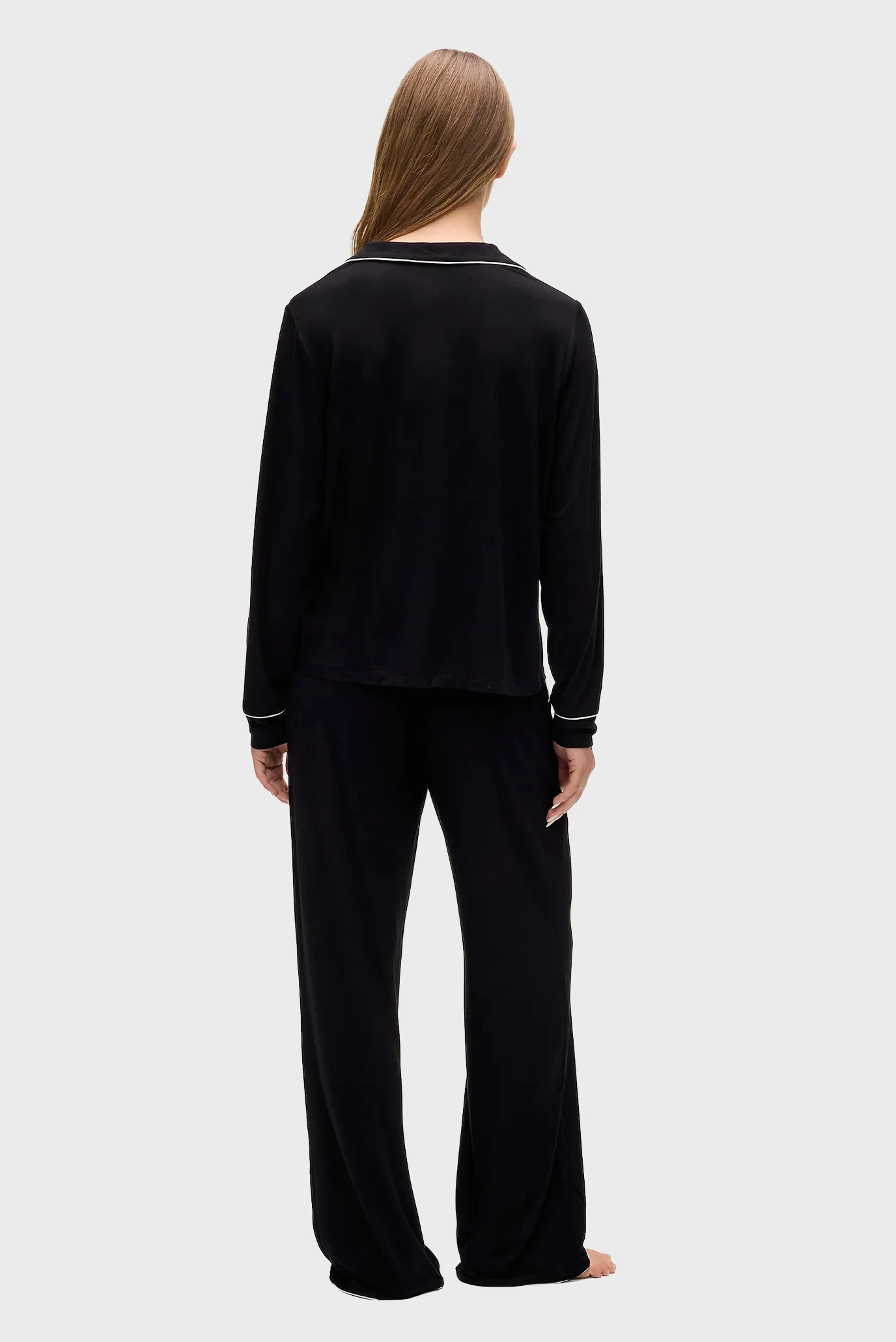 Жіноча чорна піжама (сорочка, брюки) jersey 3