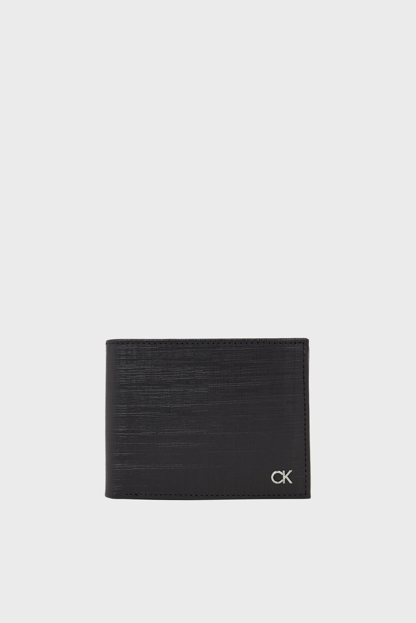 Чоловічий чорний шкіряний гаманець CK MUST TRIFOLD 10CC W/COIN 1