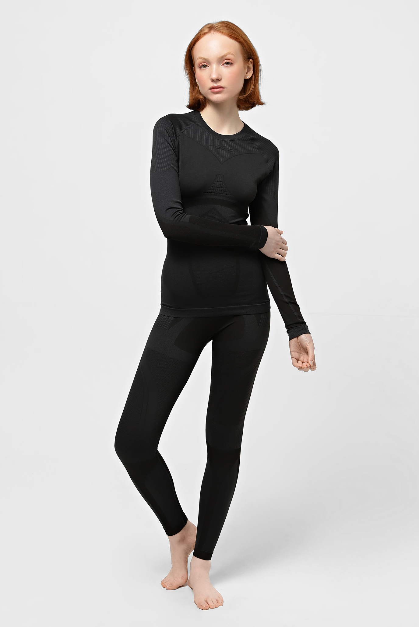 Жіночий чорний комплект термобілизни (реглан, брюки) 1