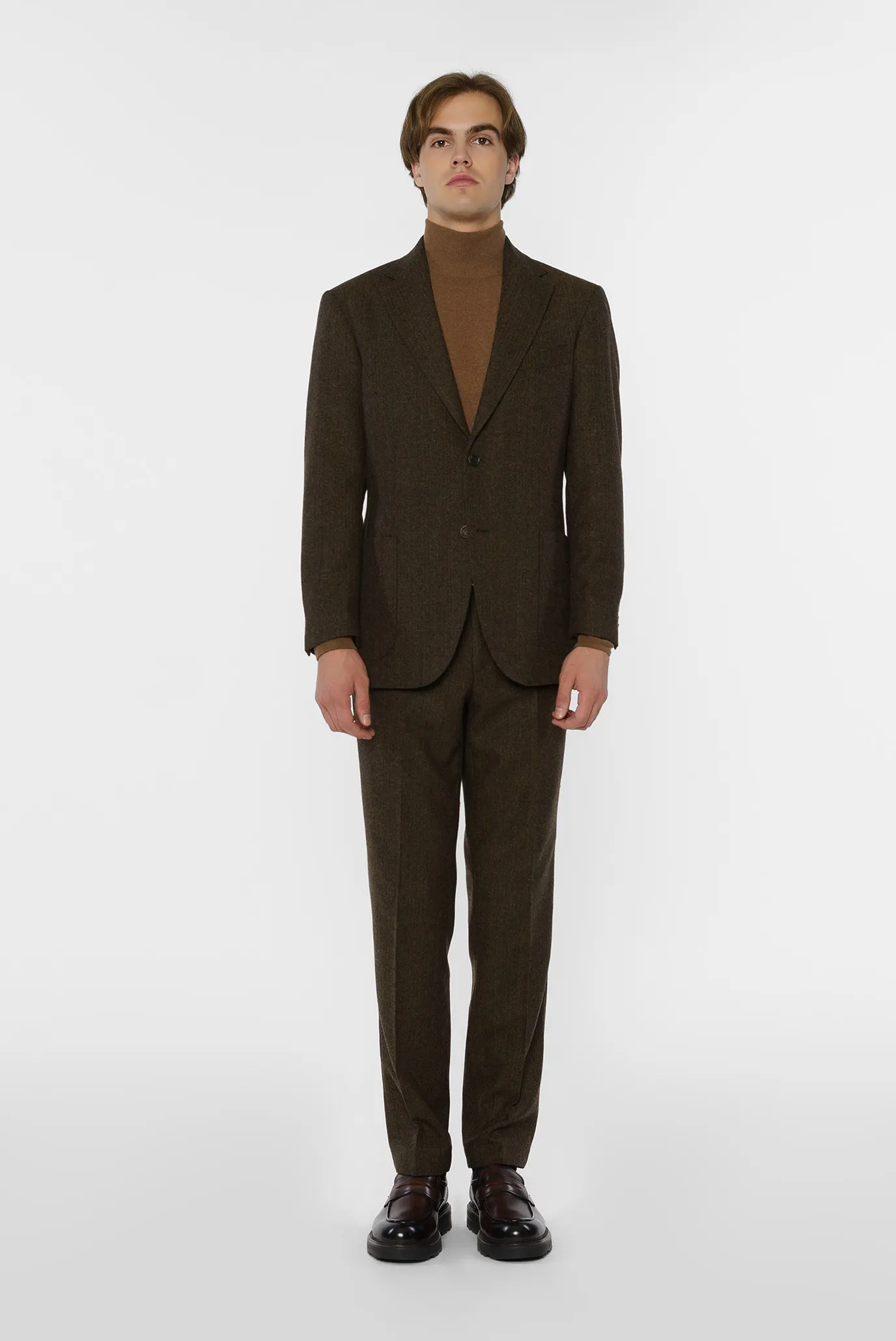 Чоловічий коричневий вовняний блейзер 2
