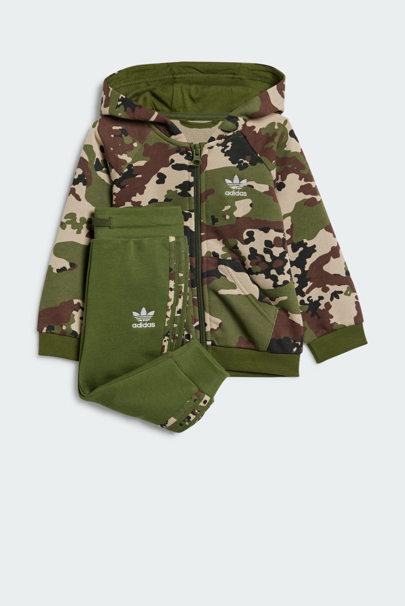 Детский зеленый спортивный костюм (худи, брюки) Camo Hoodie Full-Zip 1