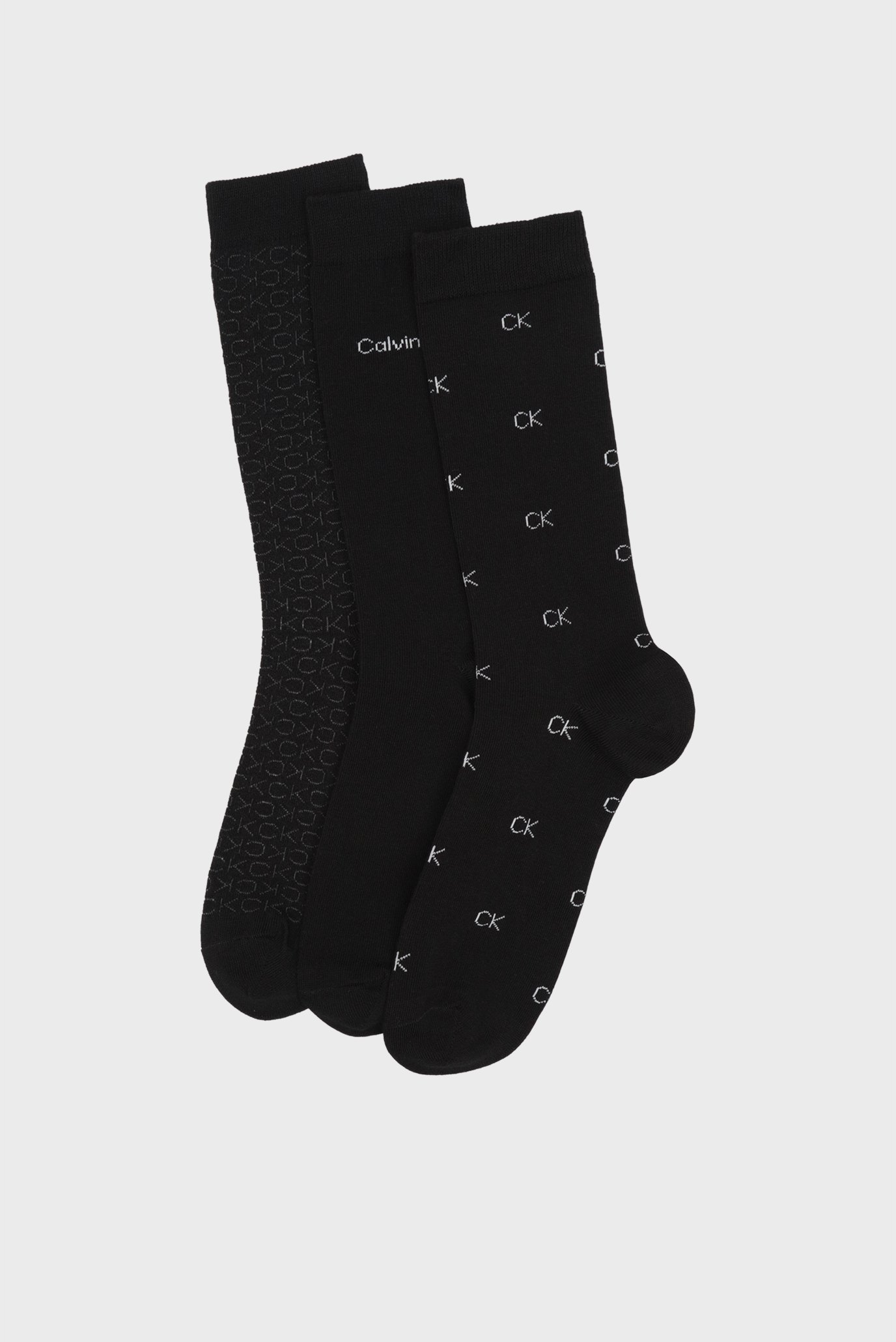 Мужские черные носки (3 пары) CK LOGO LUX CARDBOARD GIFTBOX 1