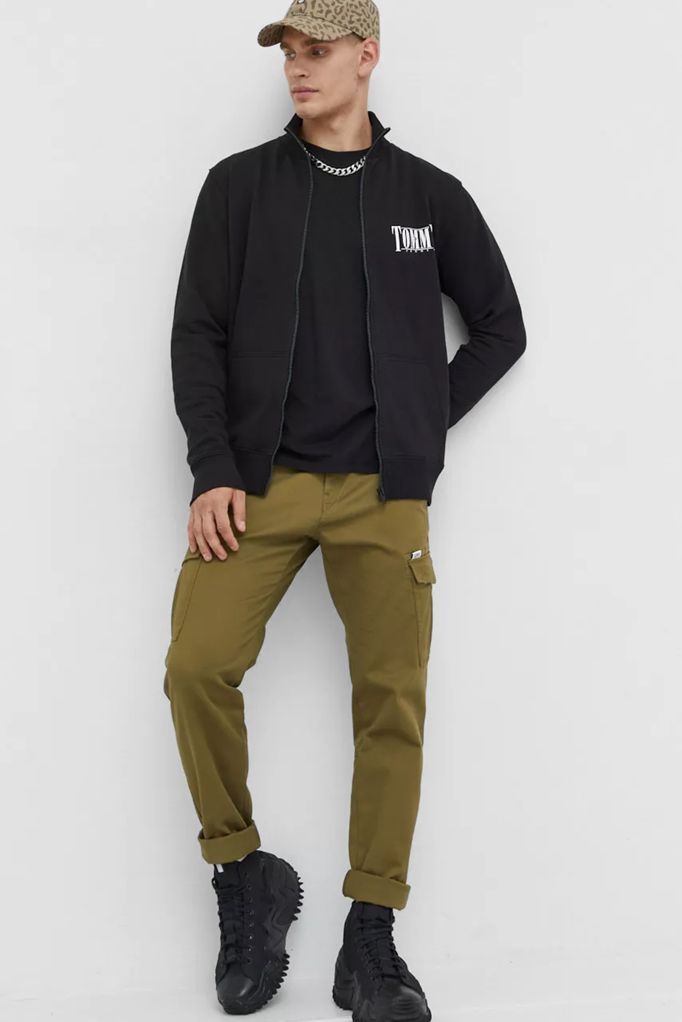 Мужская черная спортивная кофта TJM REG ESSENTIAL GRAPHIC TRACK Tommy ...