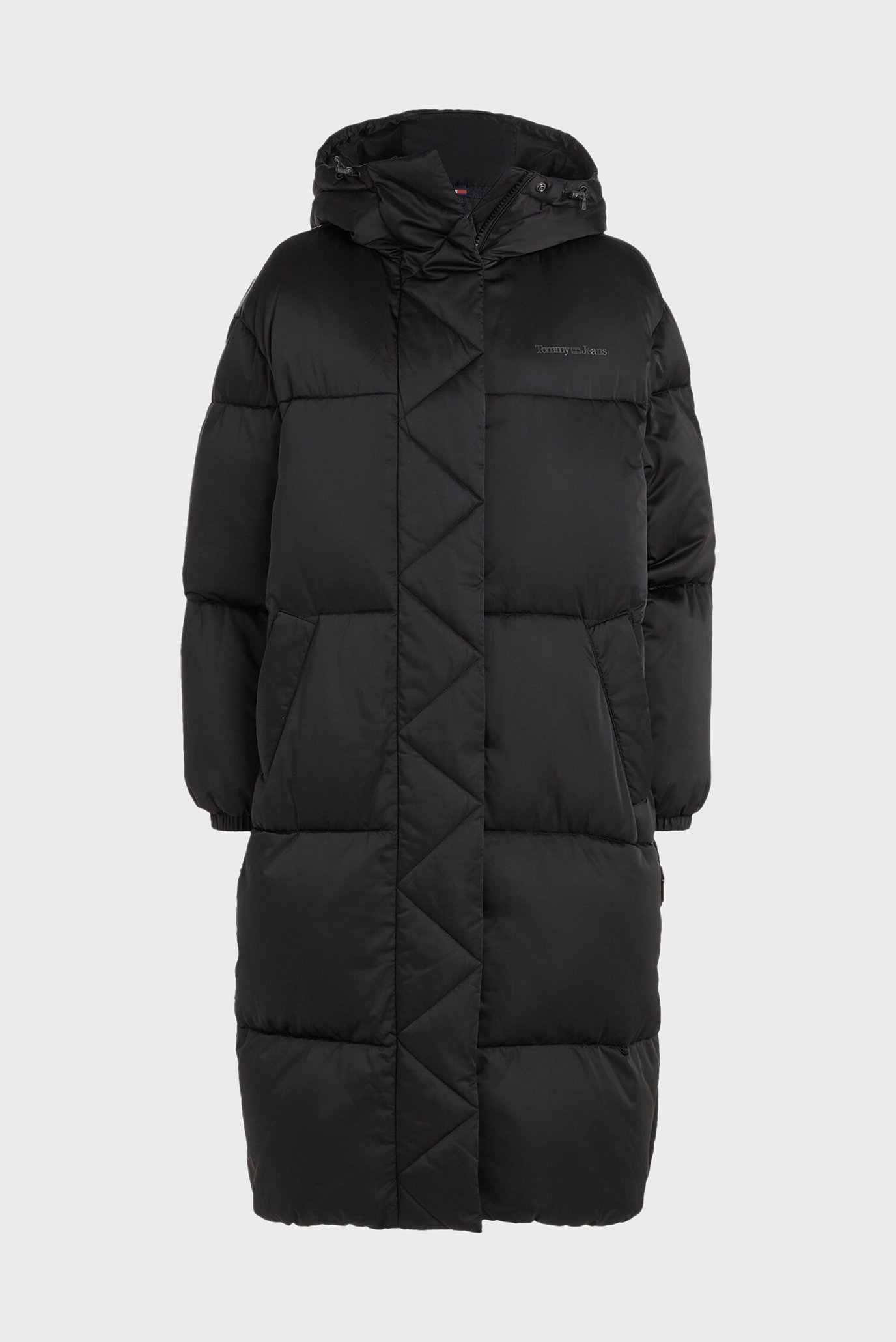 Женская черная куртка TJW LONG SATIN PUFFER 1