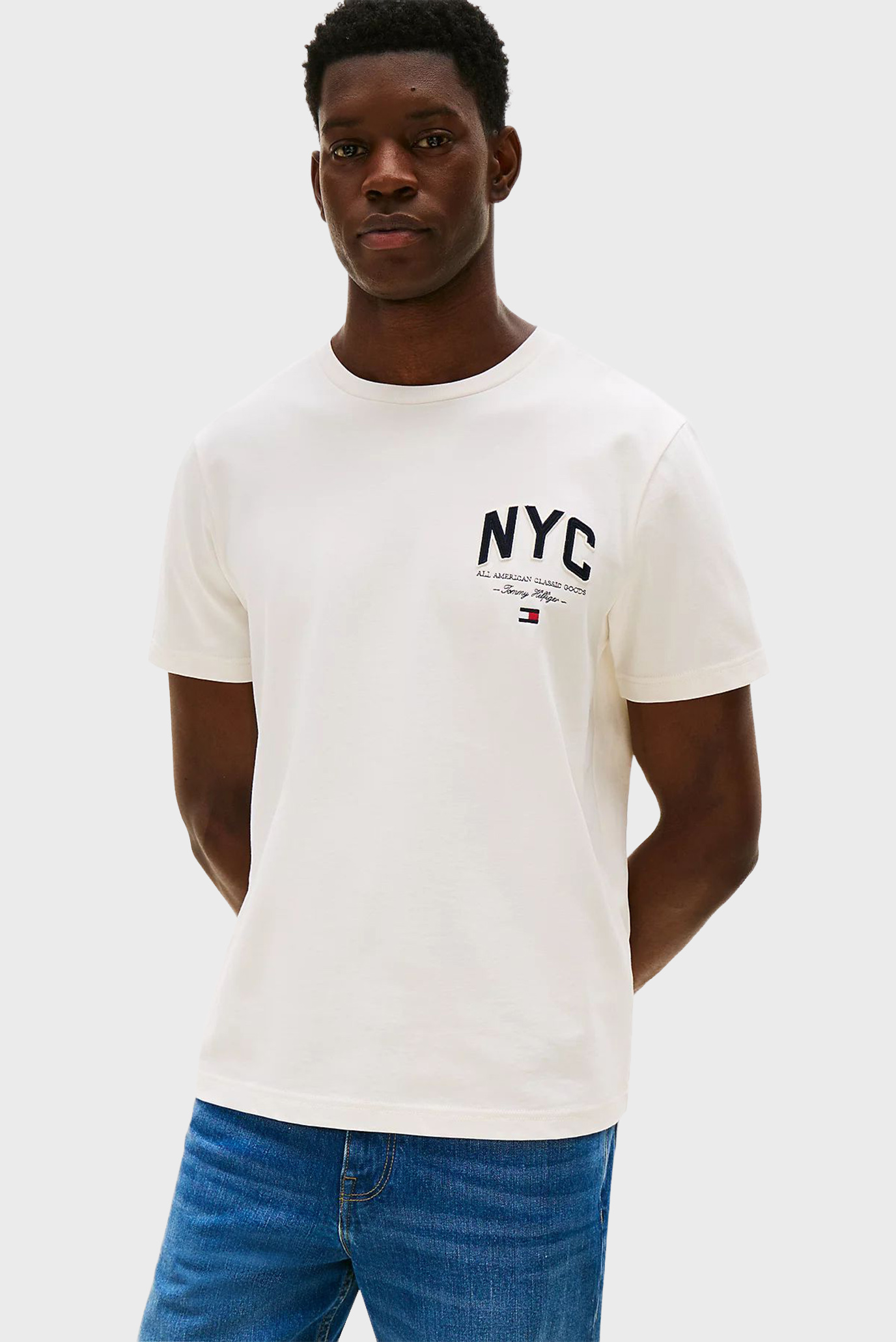 Мужская белая футболка SCRIPT NYC Белый XXL Tommy Hilfiger MW0MW40427 Мужская белая футболка SCRIPT NYC Белый XXL Tommy Hilfiger MW0MW40427