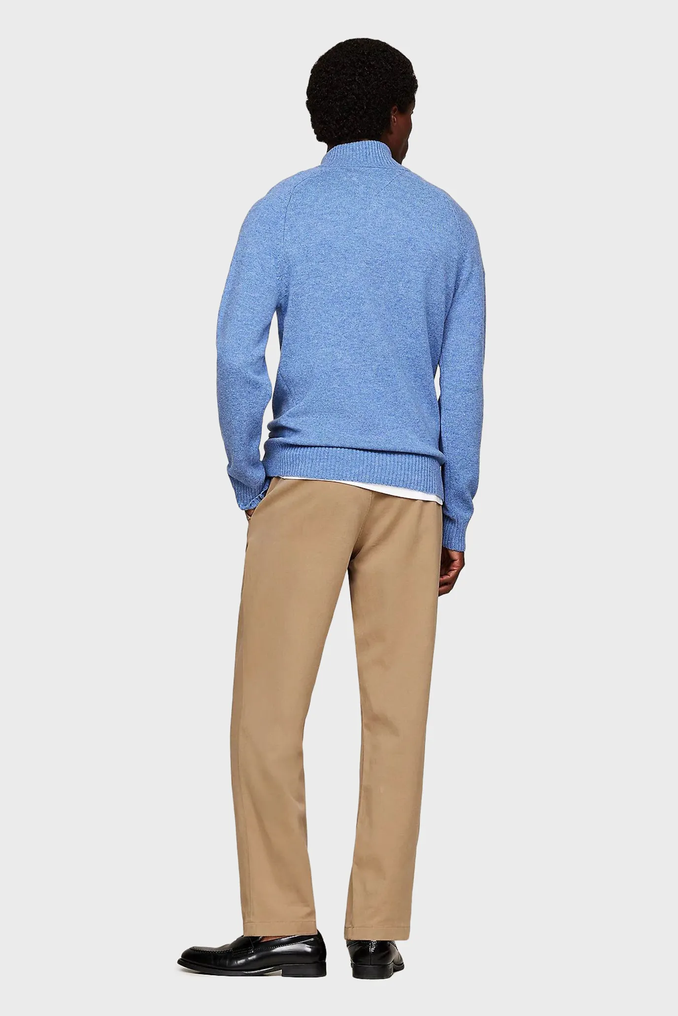 Мужская голубая шерстяная кофта LAMBSWOOL ZIP MOCK 3