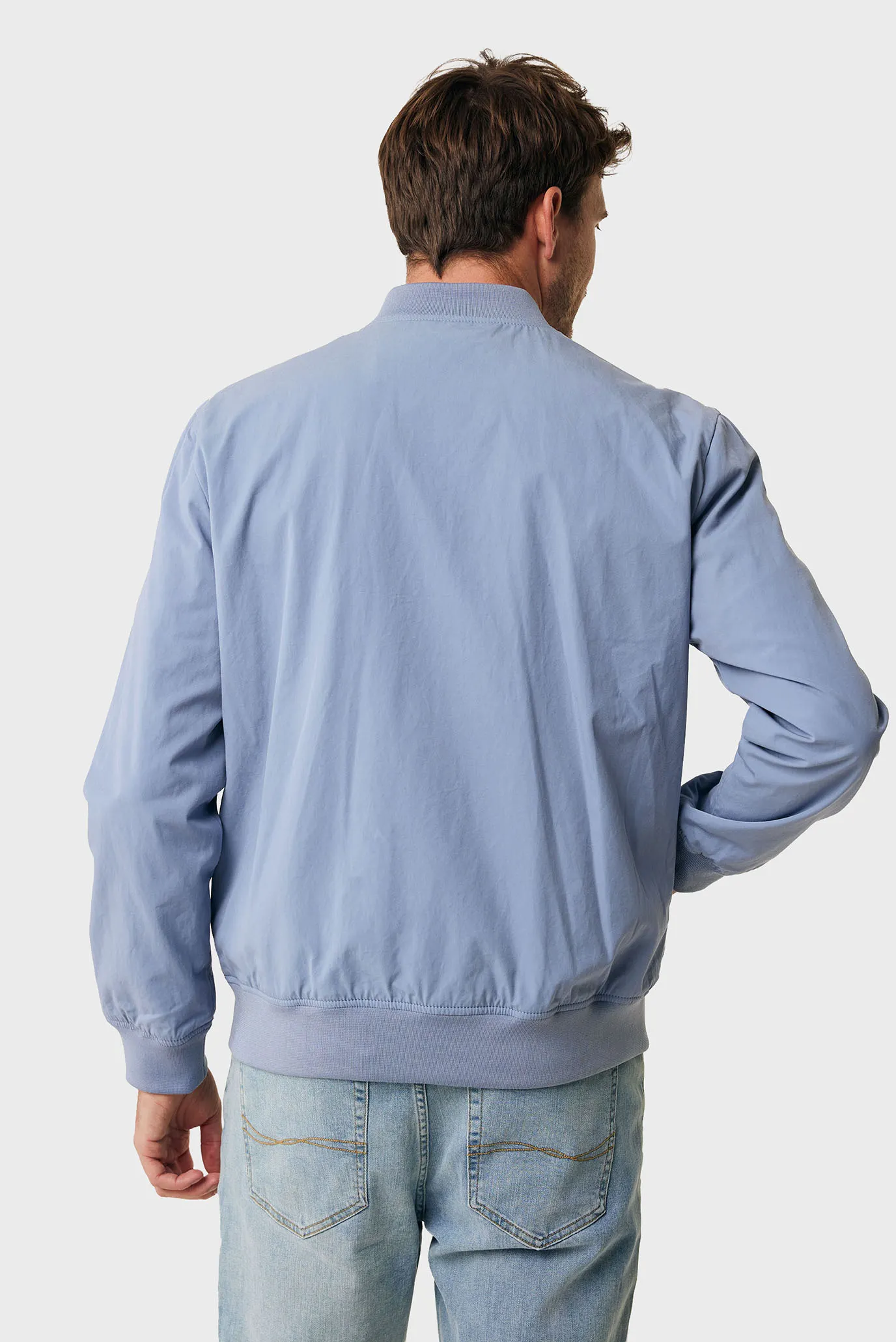 Чоловічий блакитний бомбер Cotton blend bomber jacket 4