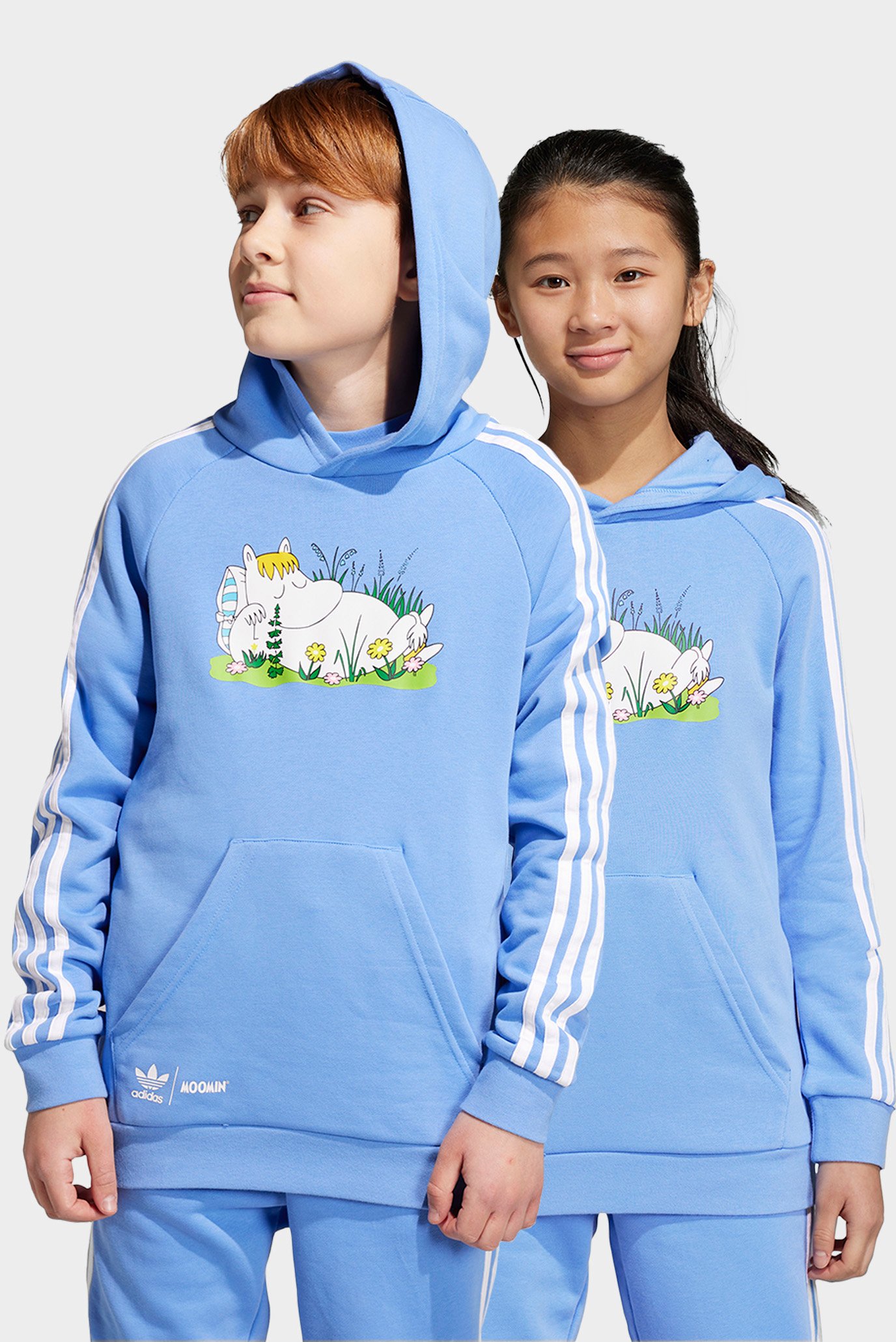 Детское голубое худи adidas Originals x Moomin 1