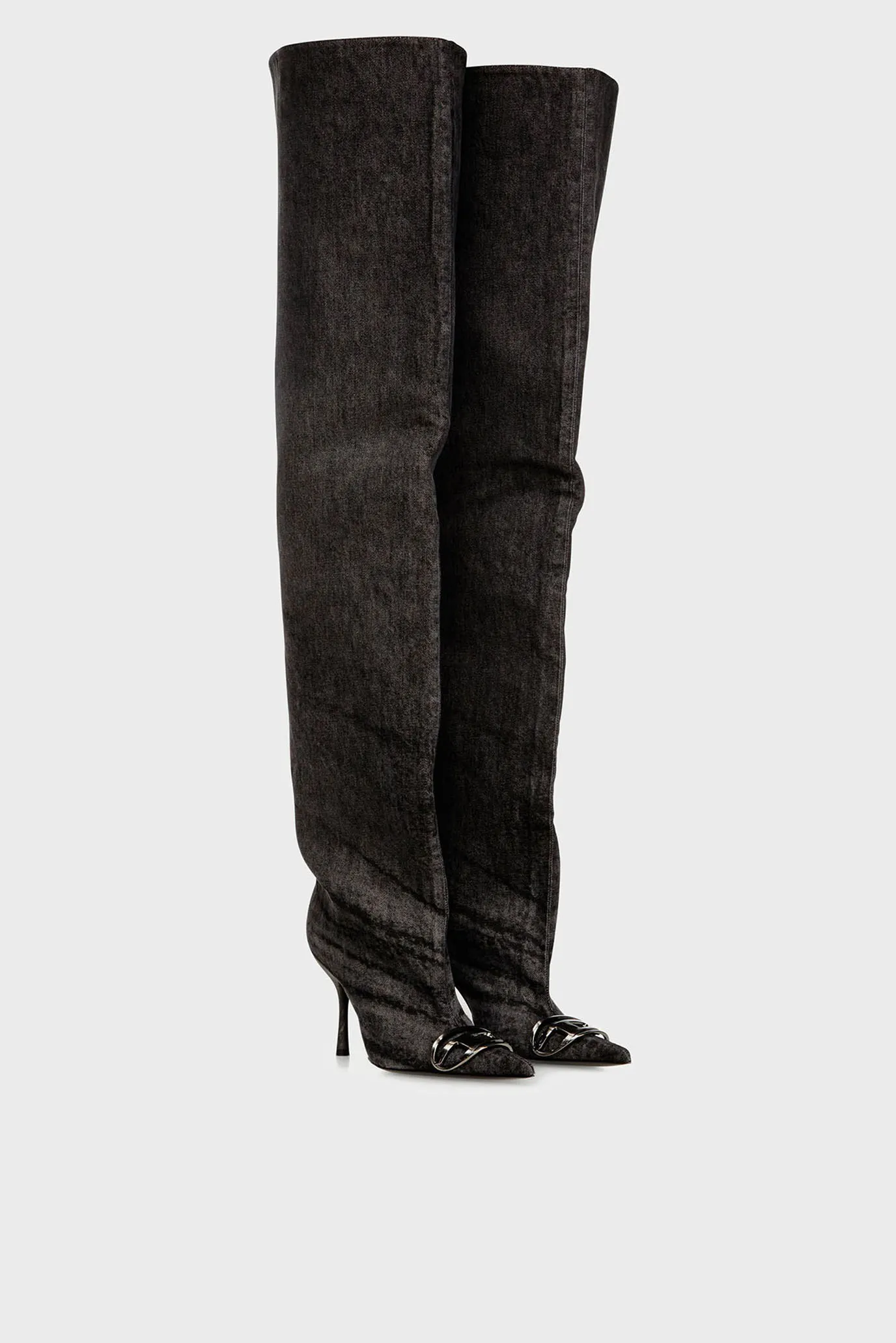 Жіночі чорні джинсові ботфорти VENUS 3