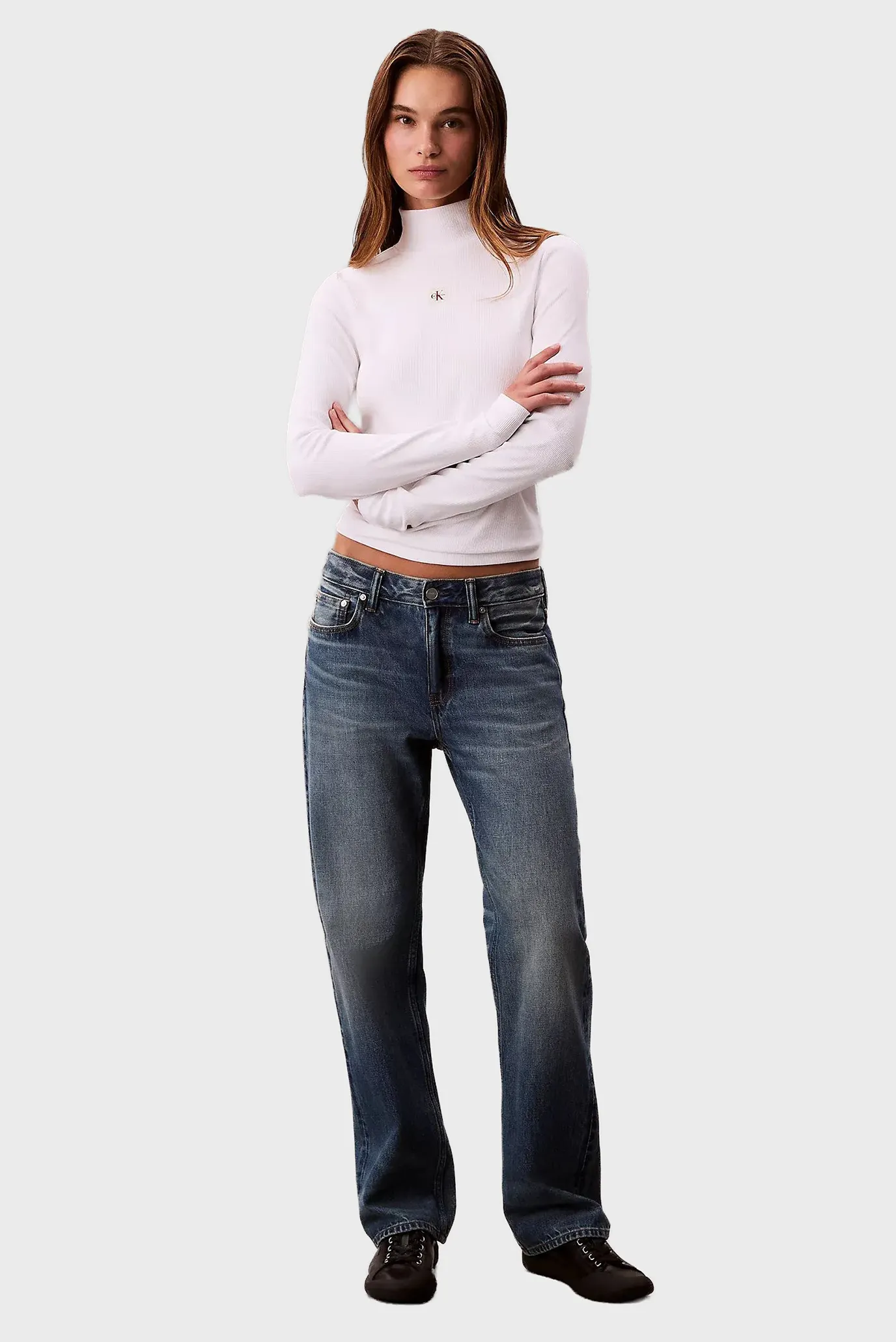 Жіночий білий гольф WOVEN LABEL 2