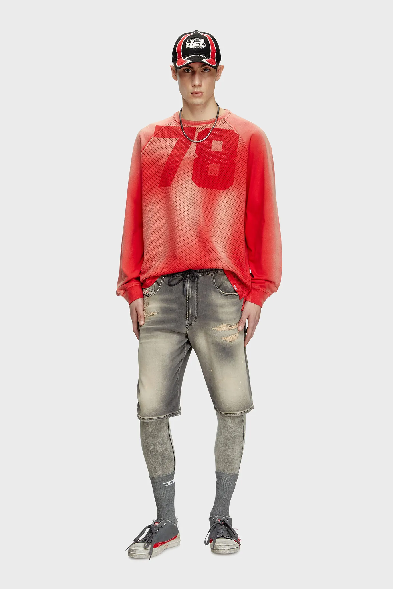 Чоловічі сірі джинсові шорти 2033 D-KROOLEY-SHORT JOGG CALZONCINI 2