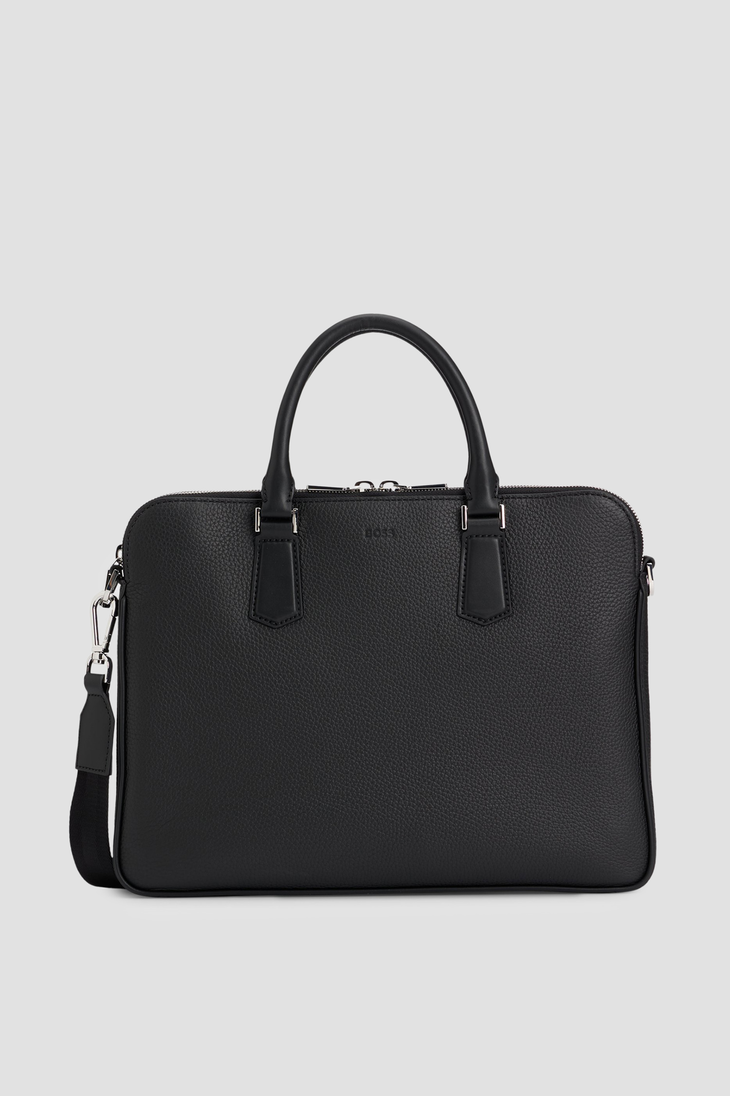 Мужская черная кожаная сумка для ноутбука Черный ONESIZE BOSS 50529302;001 Мужская черная кожаная сумка для ноутбука Черный ONESIZE BOSS 50529302;001
