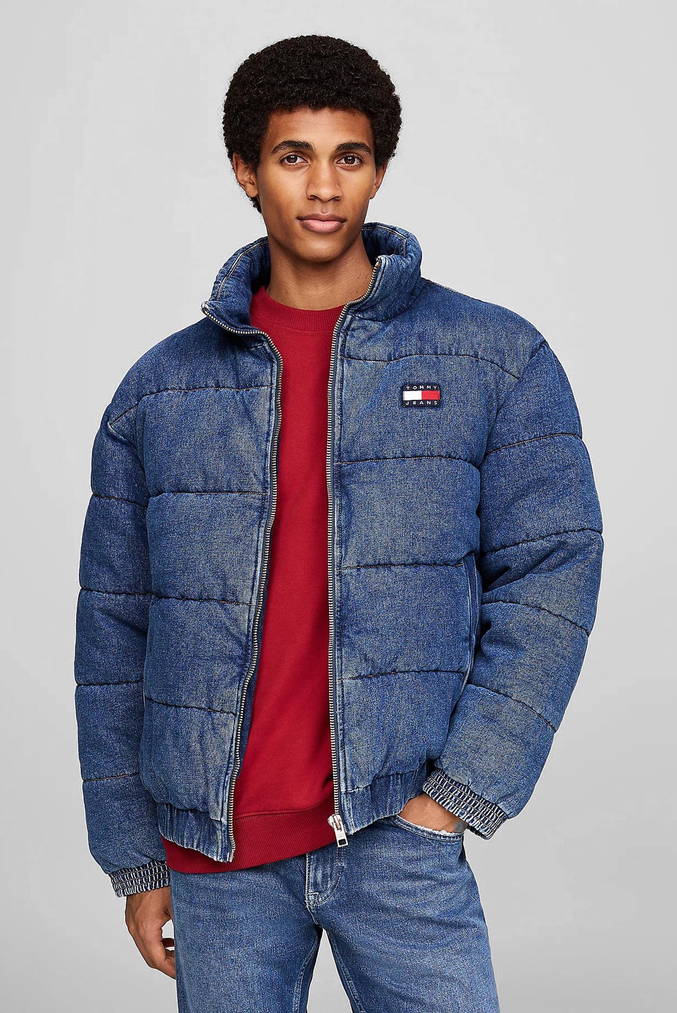 Чоловіча синя джинсова куртка DENIM PUFFER 1