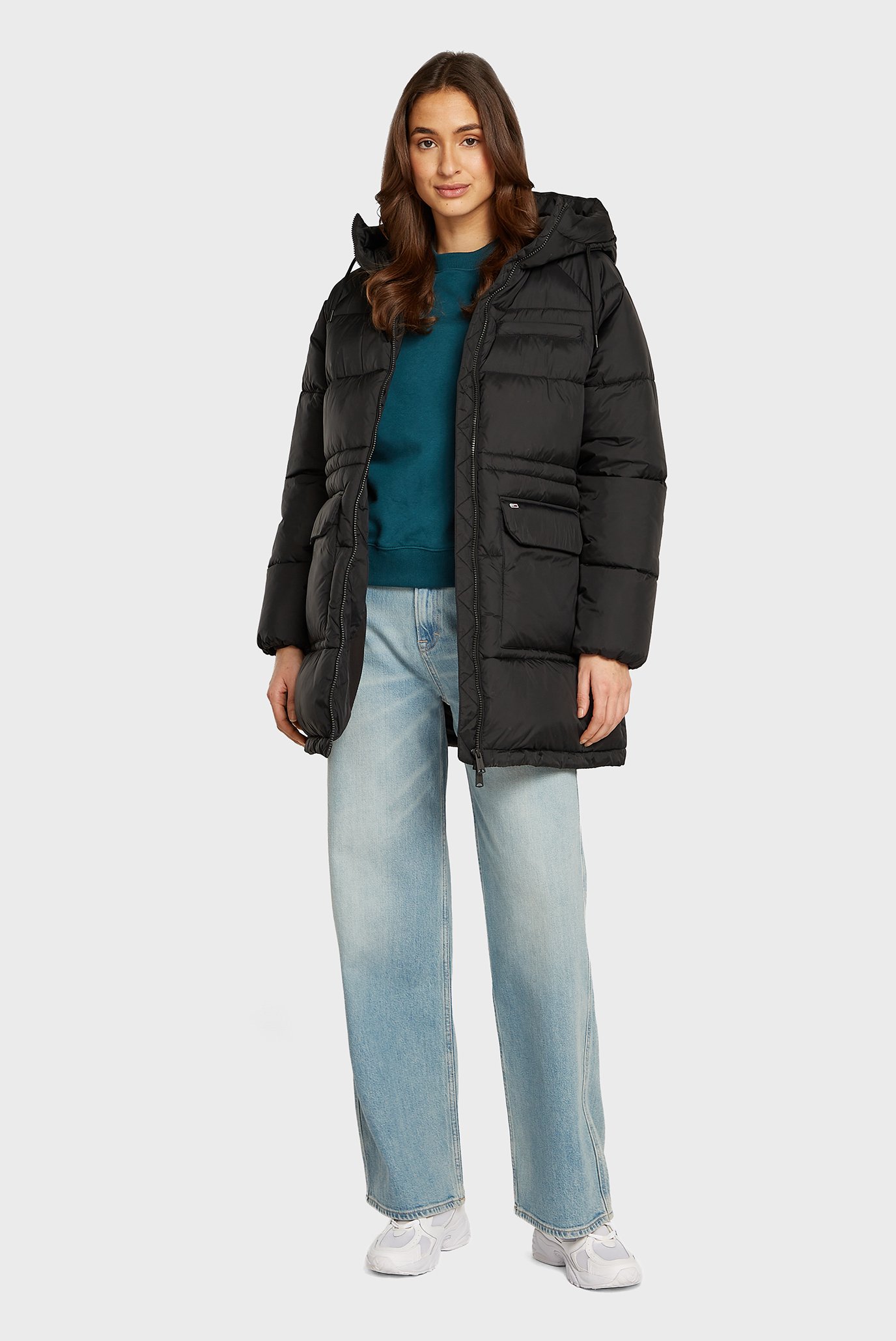 Женская черная куртка TJW MIDI VAIL PUFFER Черный XS Tommy Jeans DW0DW18842 Женская черная куртка TJW MIDI VAIL PUFFER Черный XS Tommy Jeans DW0DW18842