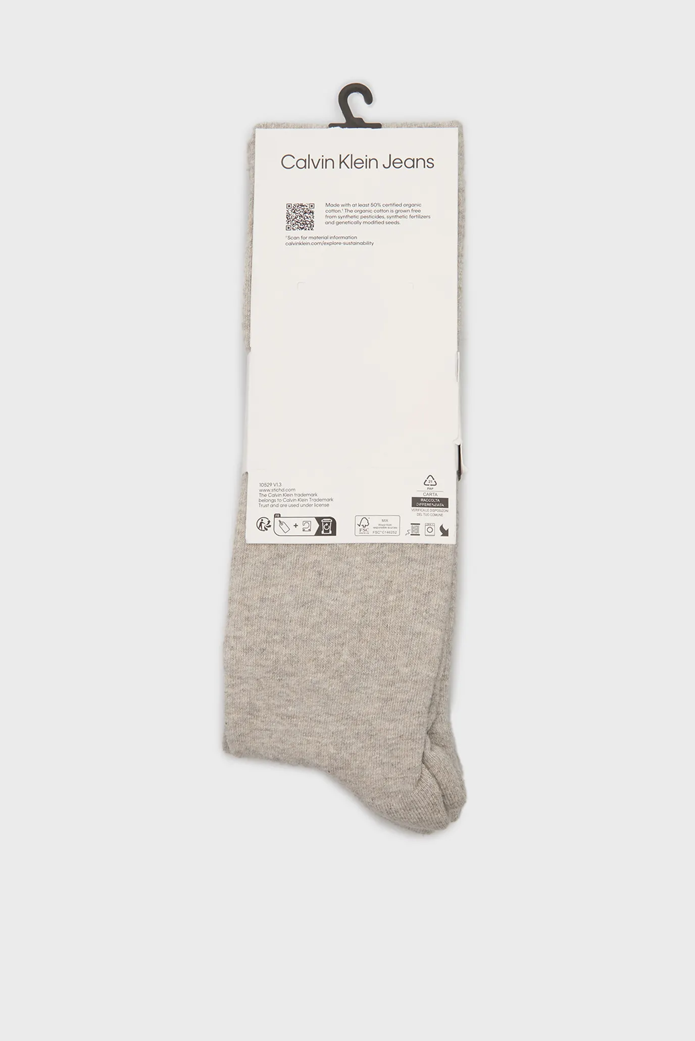 Мужские серые гольфы (2 пары) CKJ MEN SOCK 2P MONOGRAM 2