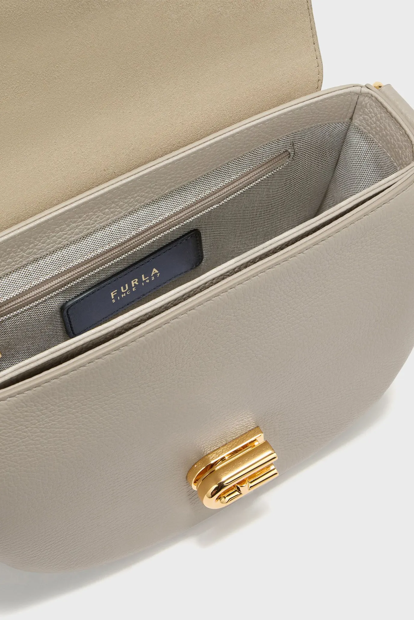 Женская серая кожаная сумка 2