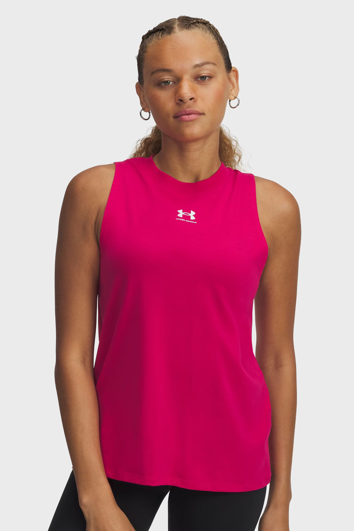 Женская малиновая майка UA Rival Muscle Tank Малиновый XS Under Armour 1383659-681 Женская малиновая майка UA Rival Muscle Tank Малиновый XS Under Armour 1383659-681