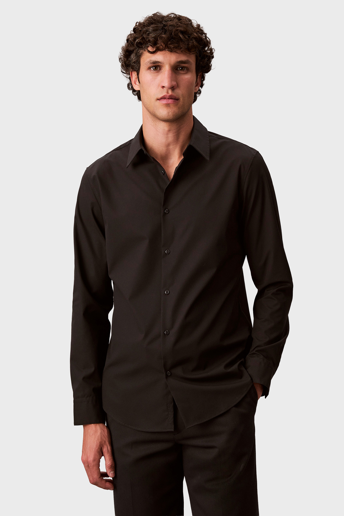 Мужская черная рубашка LS SOLID SUPIMA STRETCH Черный L Calvin Klein LV040BM127 Мужская черная рубашка LS SOLID SUPIMA STRETCH Черный L Calvin Klein LV040BM127