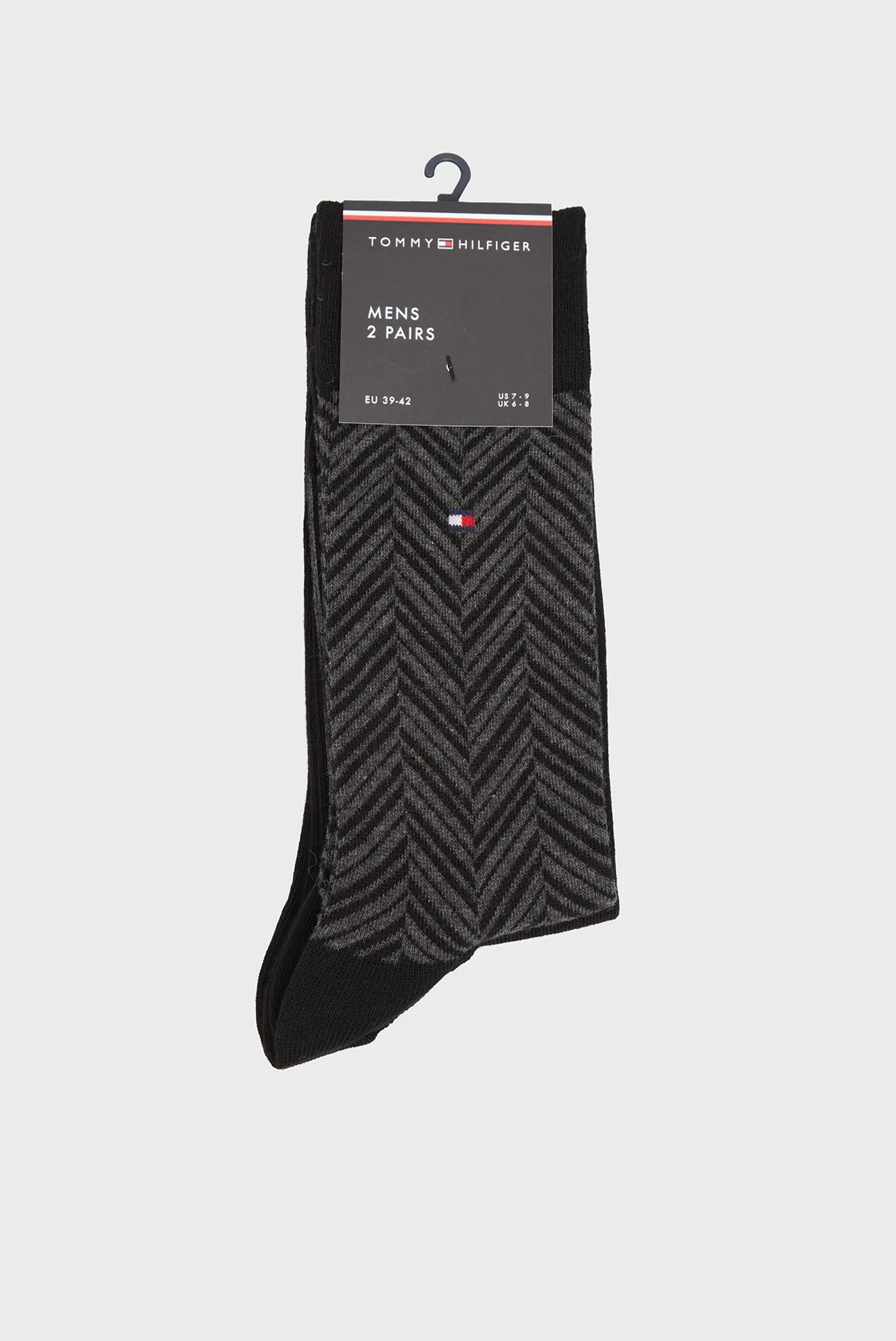 Мужские черные носки (2 пары) HERRINGB Черный 39-42 Tommy Hilfiger 701236309