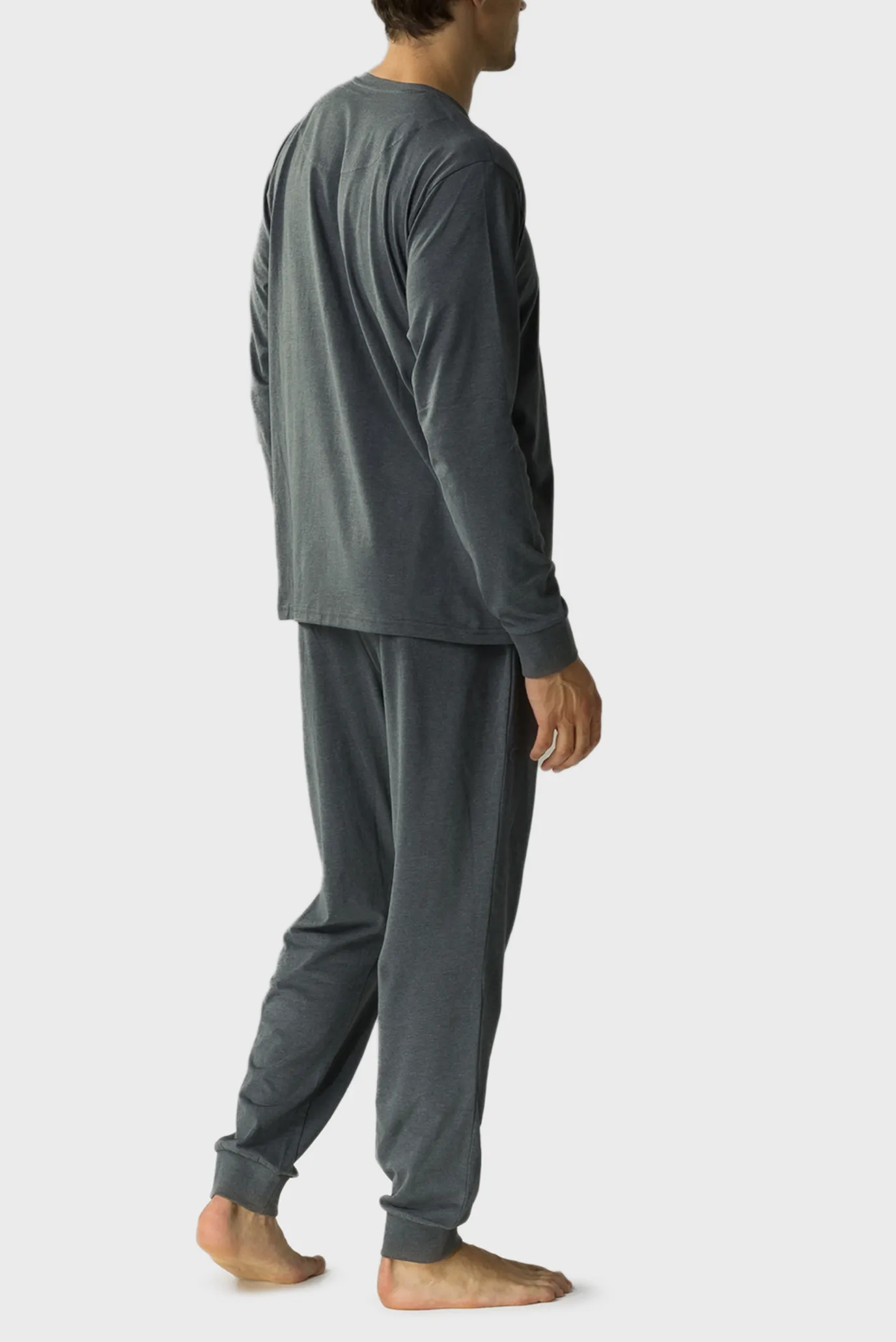 Мужская серая пижама (лонгслив, брюки) 2