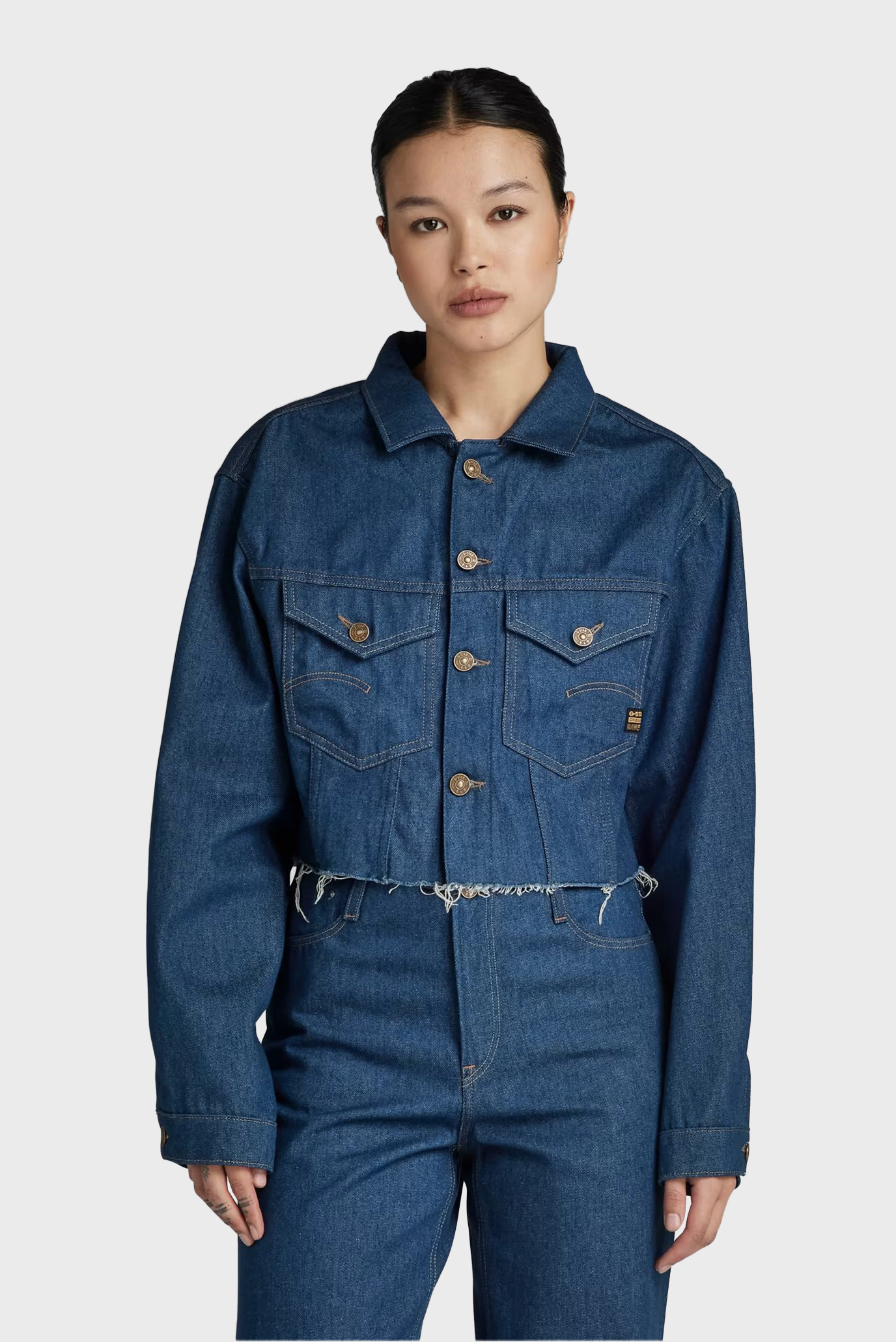 Жіноча темно-синя джинсова куртка Cutoff 1
