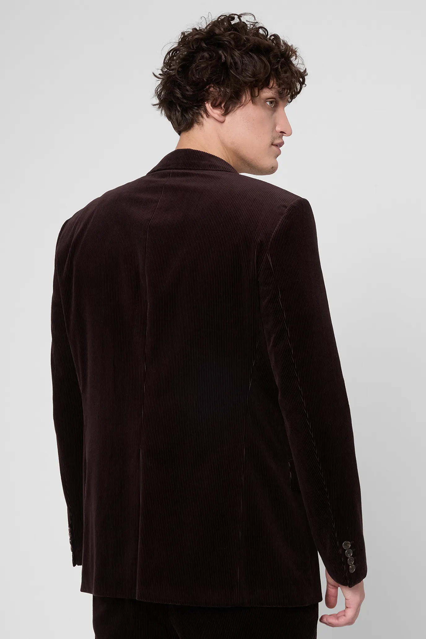 Мужской темно-коричневый вельветовый пиджак BECKHAM x BOSS 3