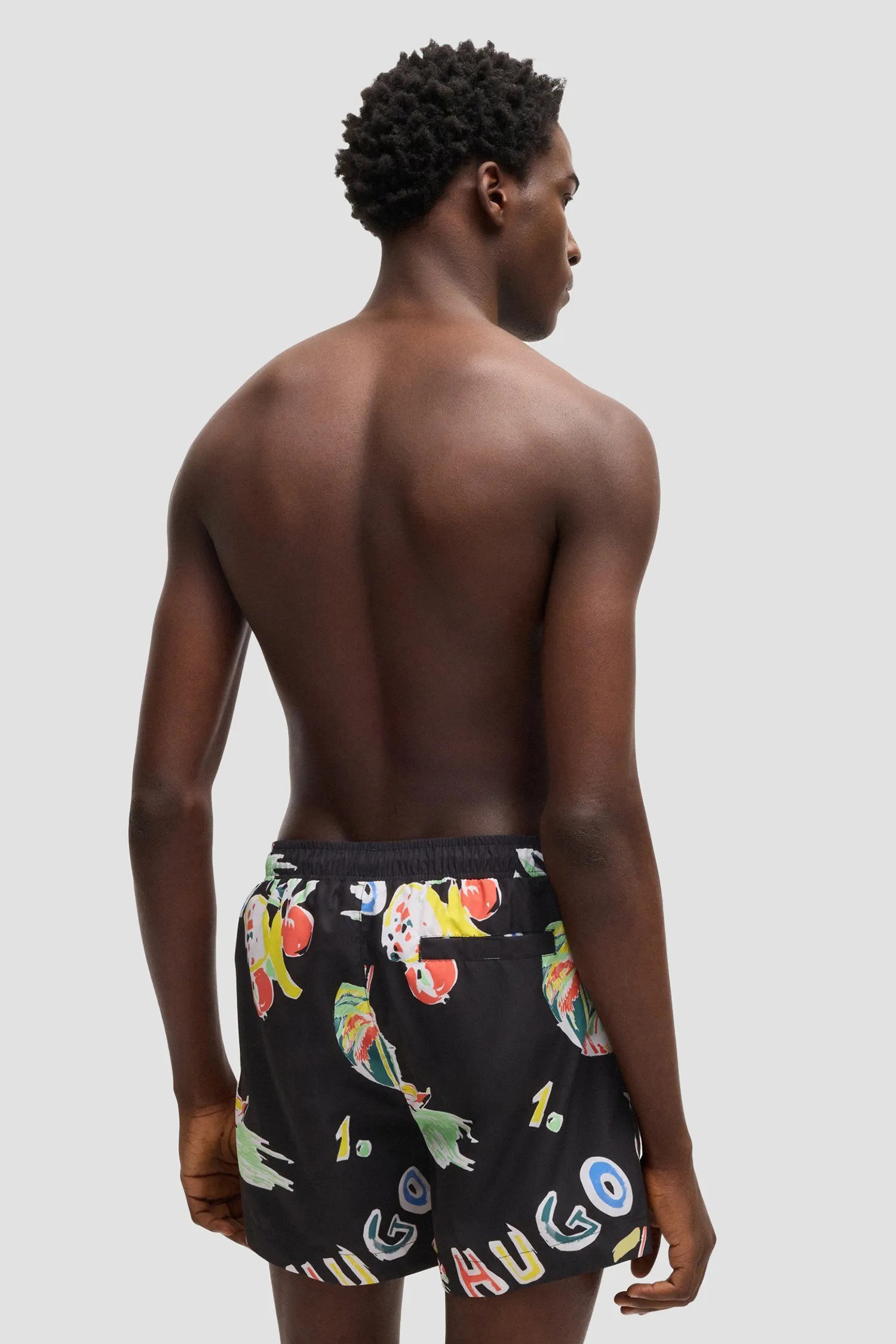 Мужские черные шорты для плавания с узором 3