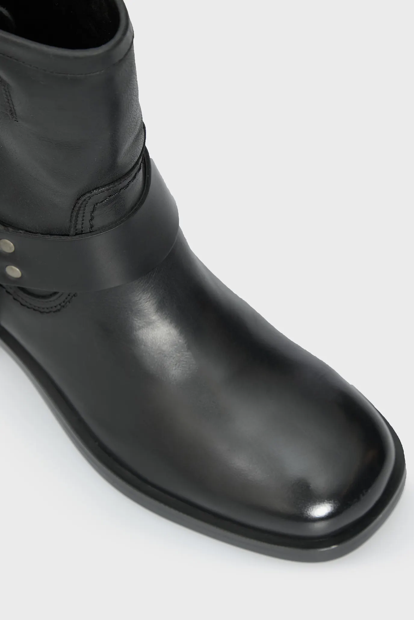 Женские черные кожаные полусапоги BIKER 2