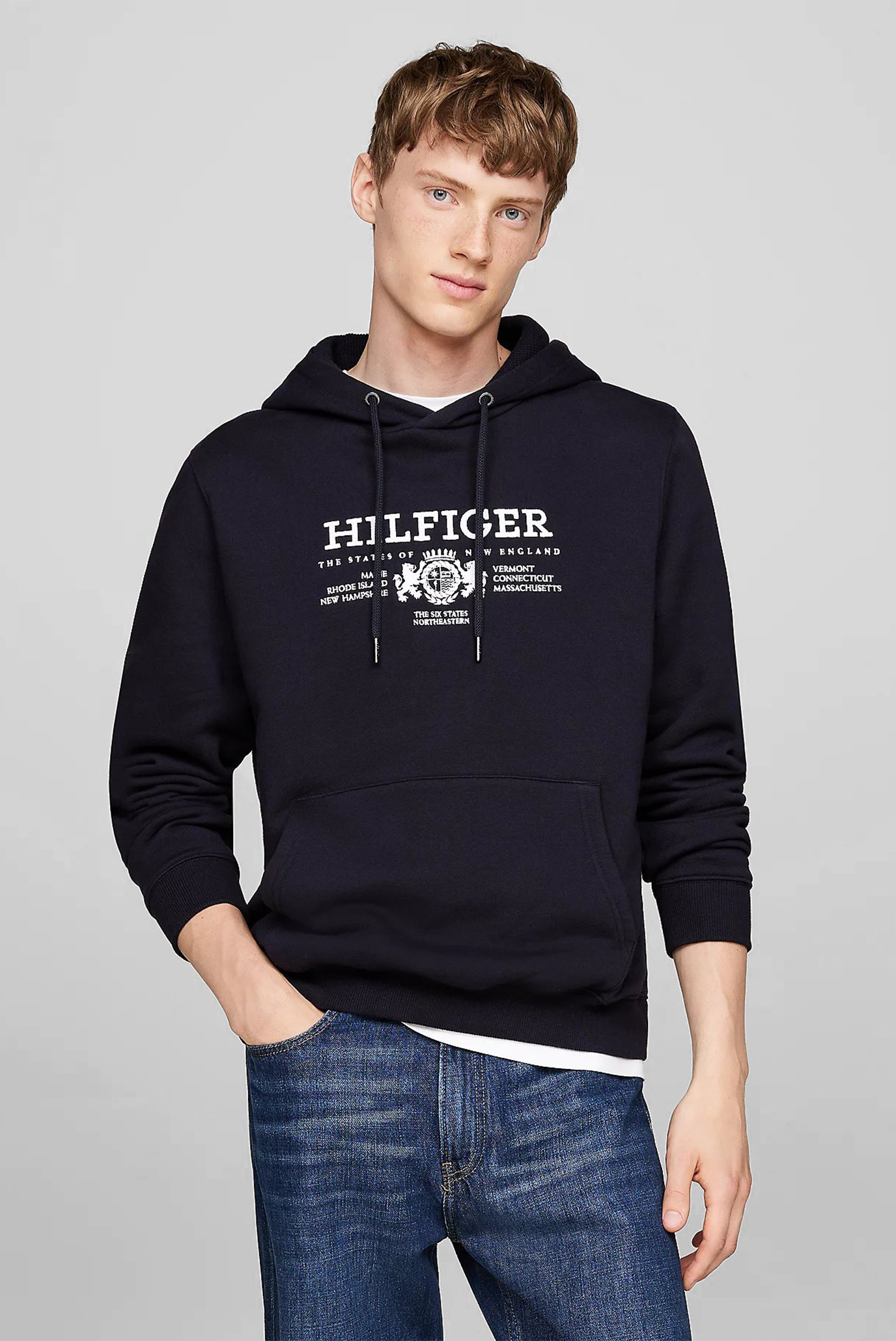 Чоловіче темно-синє худі HILFIGER CREST EMRBO HOODY 1