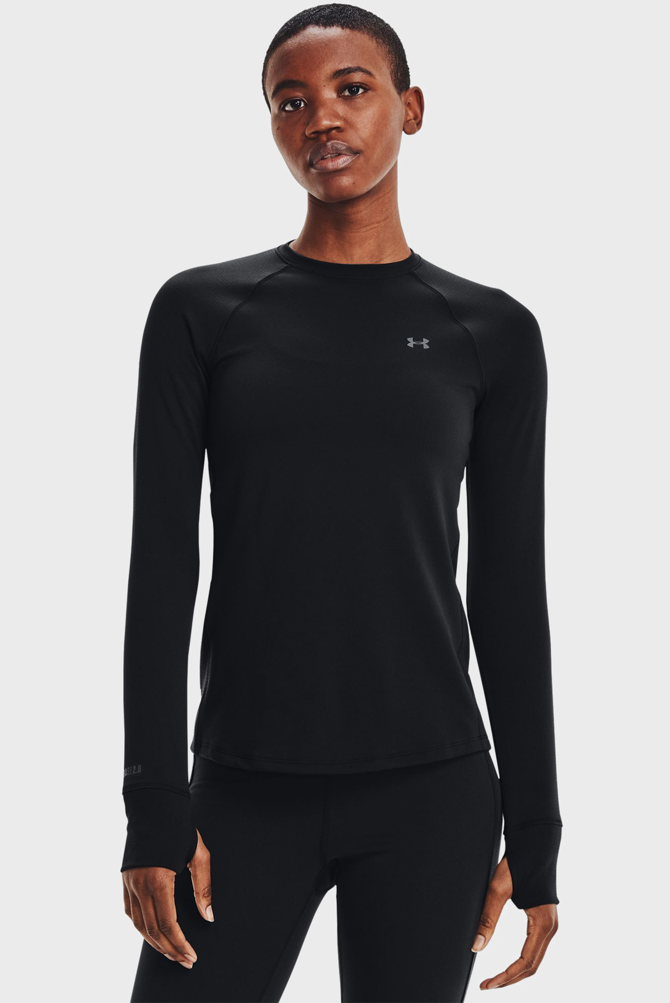 Женский черный термореглан UA Base Crew 2.0 Черный XS Under Armour 1343321-001 Женский черный термореглан UA Base Crew 2.0 Черный XS Under Armour 1343321-001