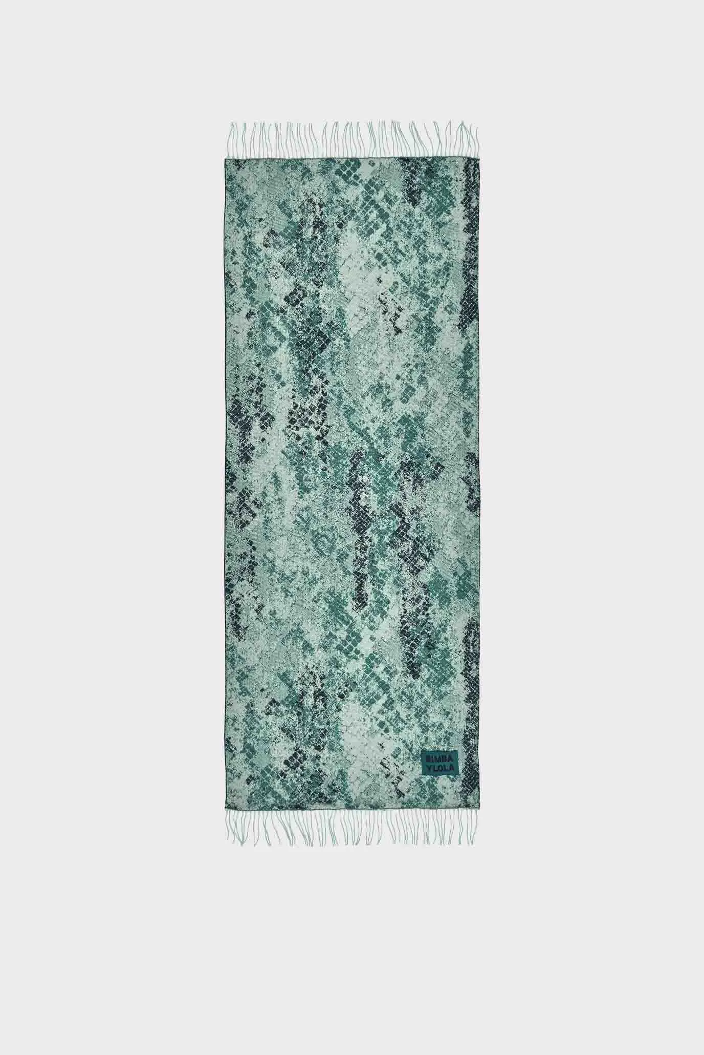 Женский зеленый шарф с узором 1