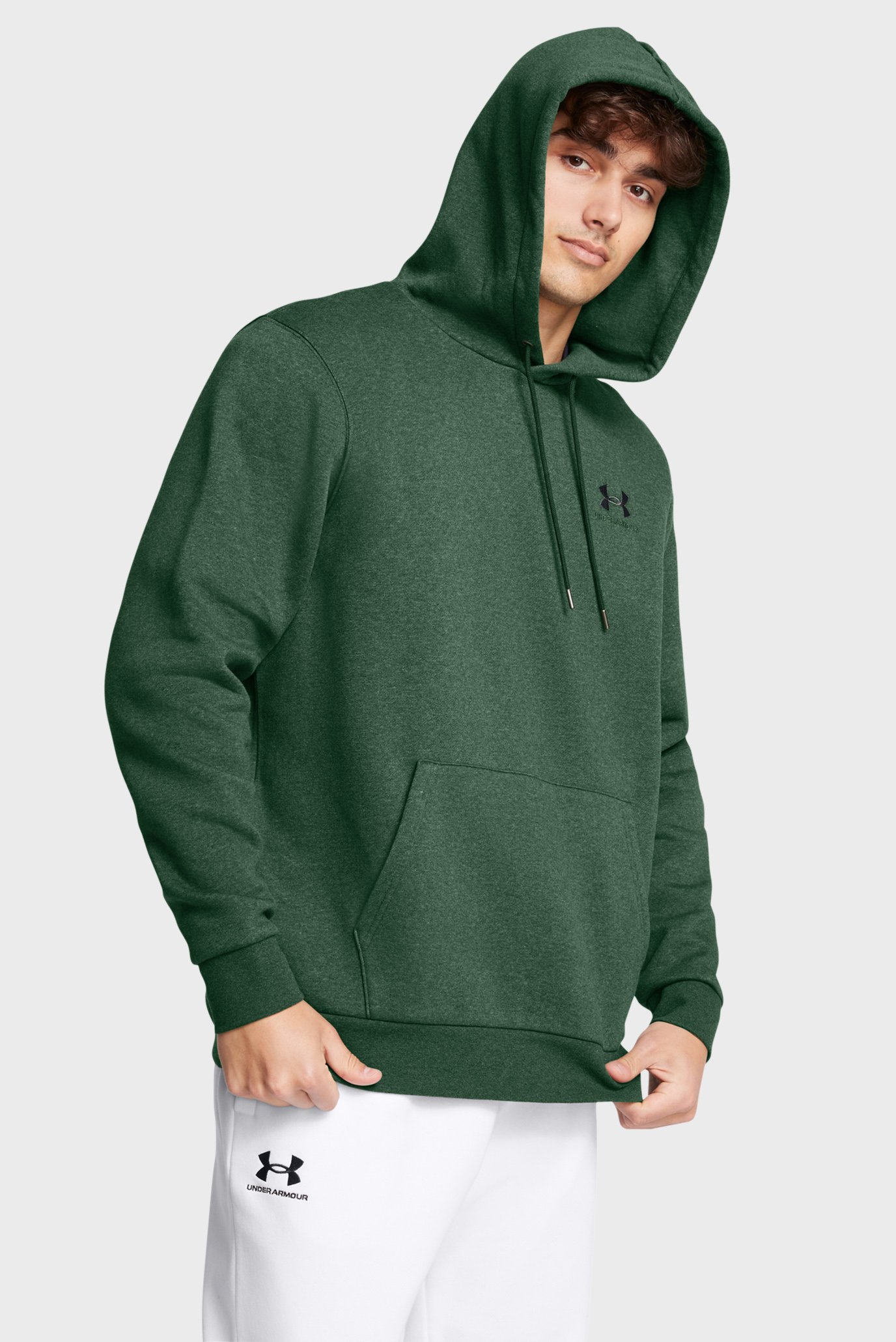 Чоловіче зелене худі UA Essential Fleece Hoodie 1