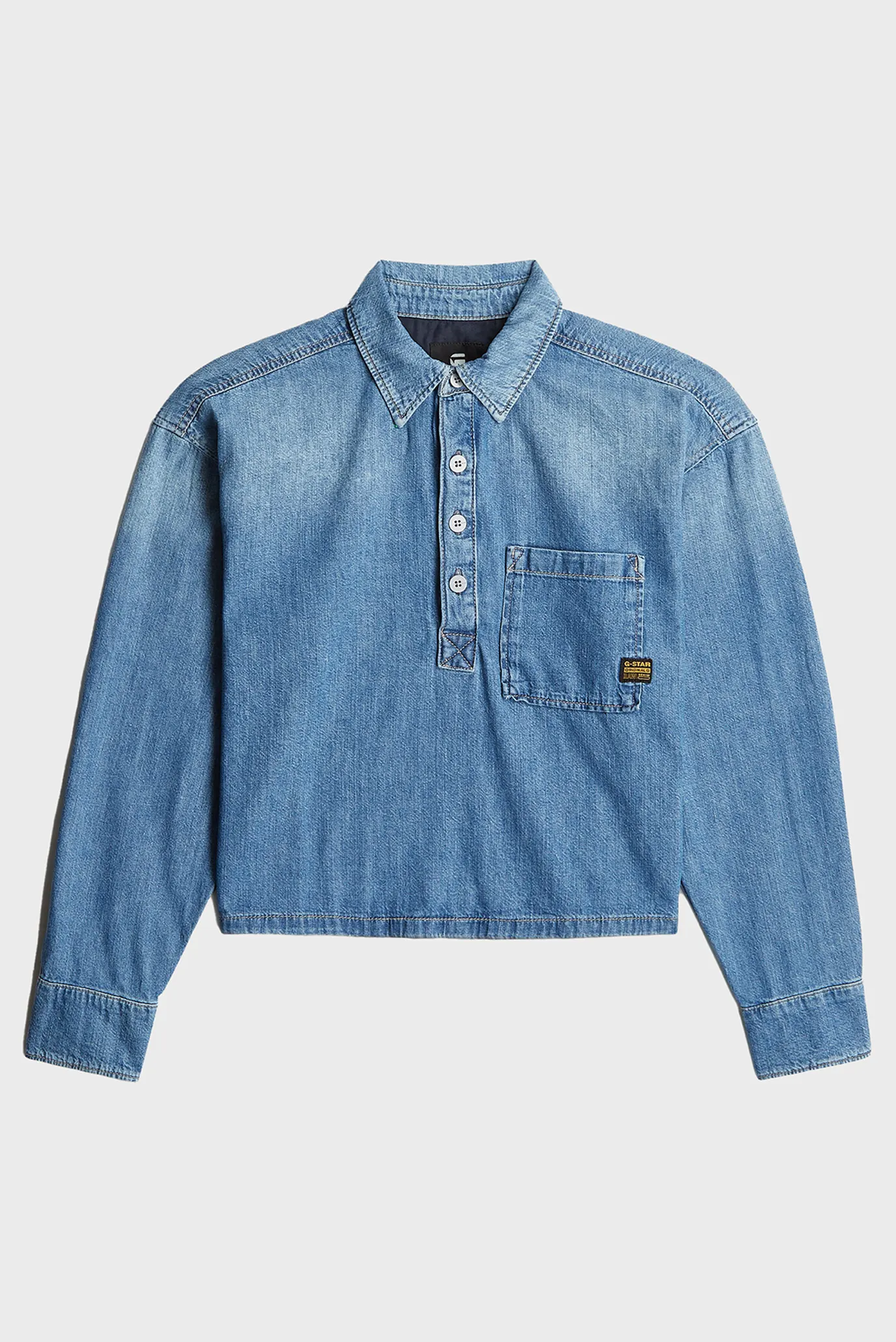 Женская голубая джинсовая рубашка Boxy day 7