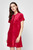 Женское красное велюровое платье