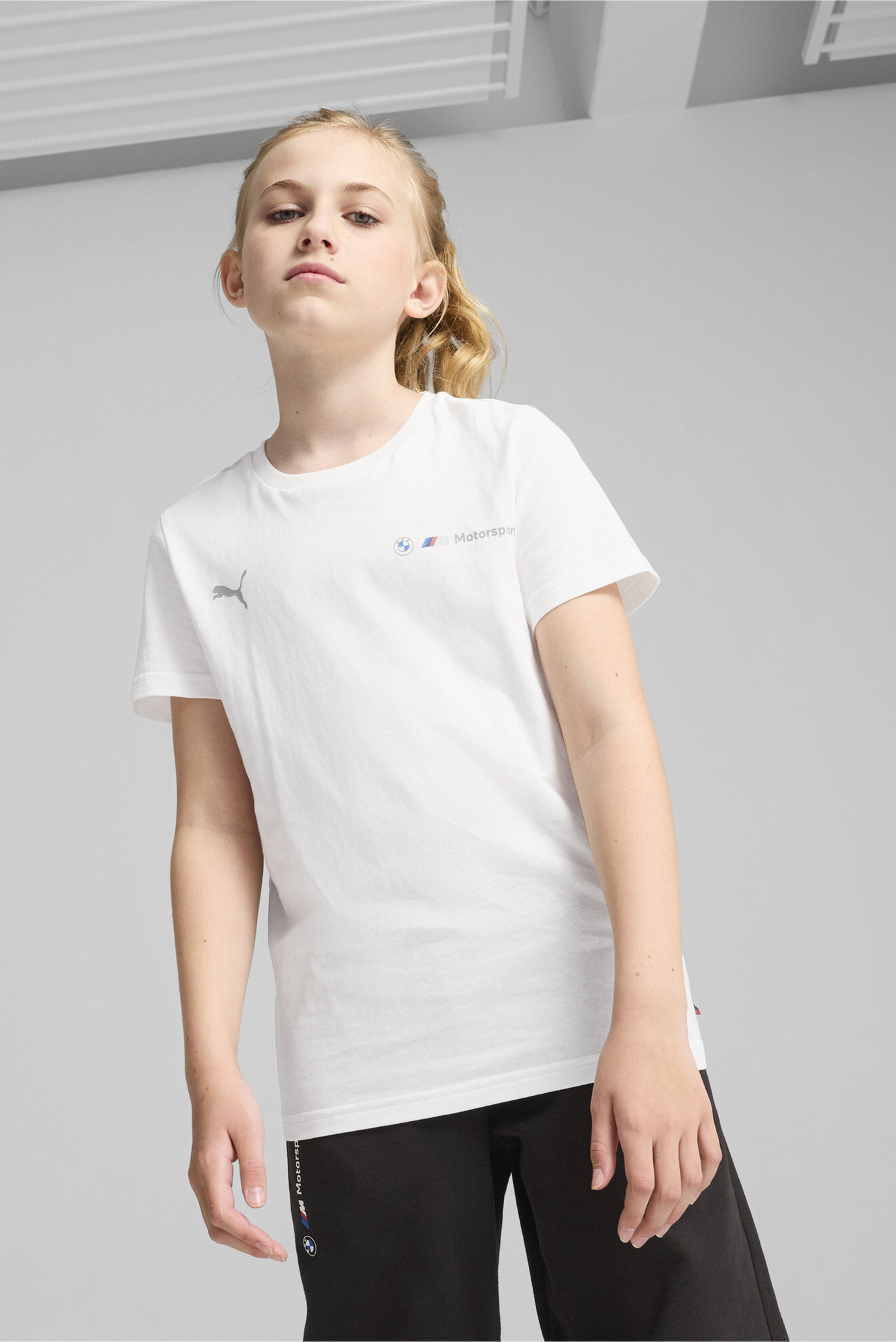 Детская белая футболка BMW M Motorsport ESS+ Logo Tee Youth 1