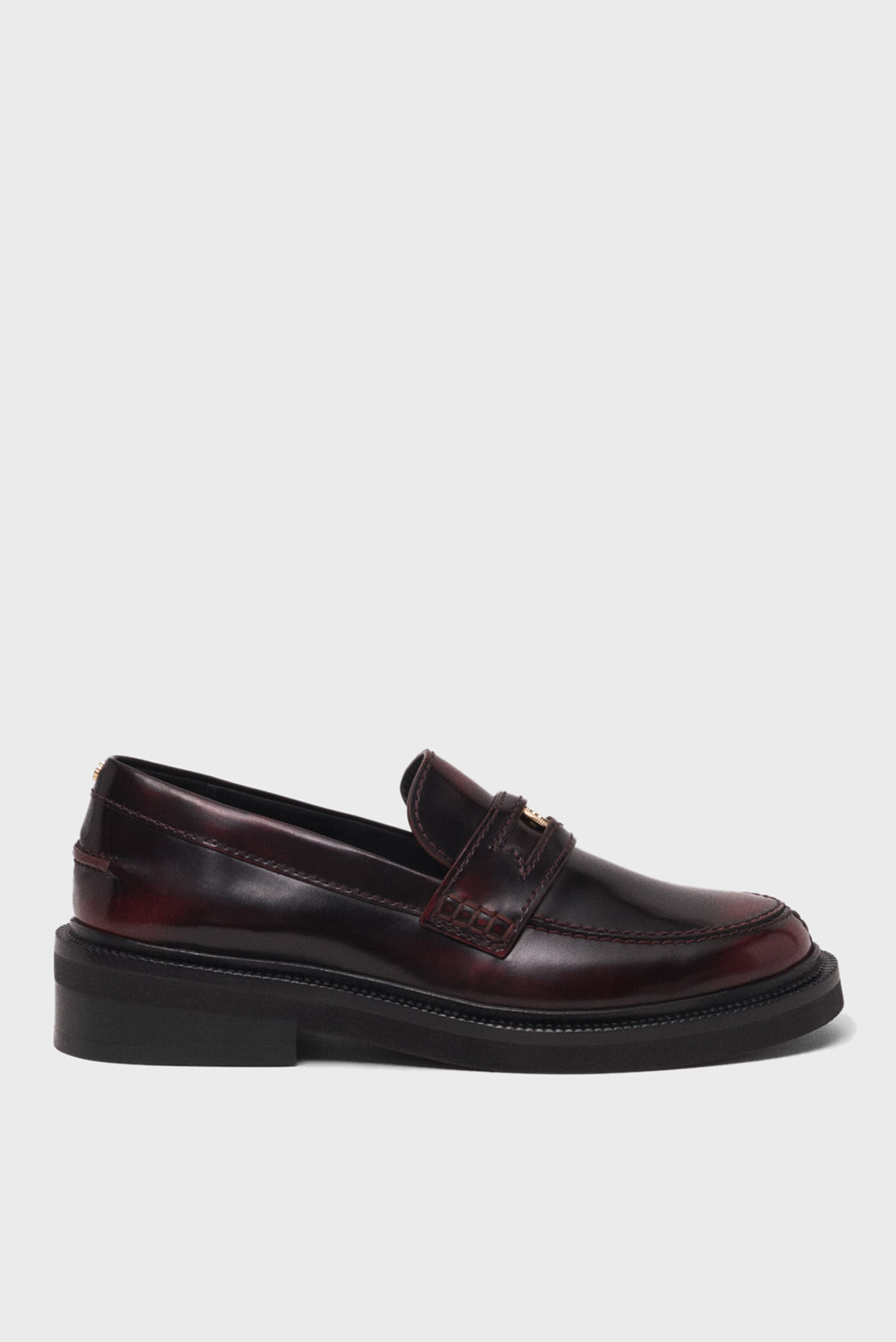 Женские бордовые кожаные лоферы Бордовый 40 MAJE MFACH00713_Burgundy Женские бордовые кожаные лоферы Бордовый 40 MAJE MFACH00713_Burgundy