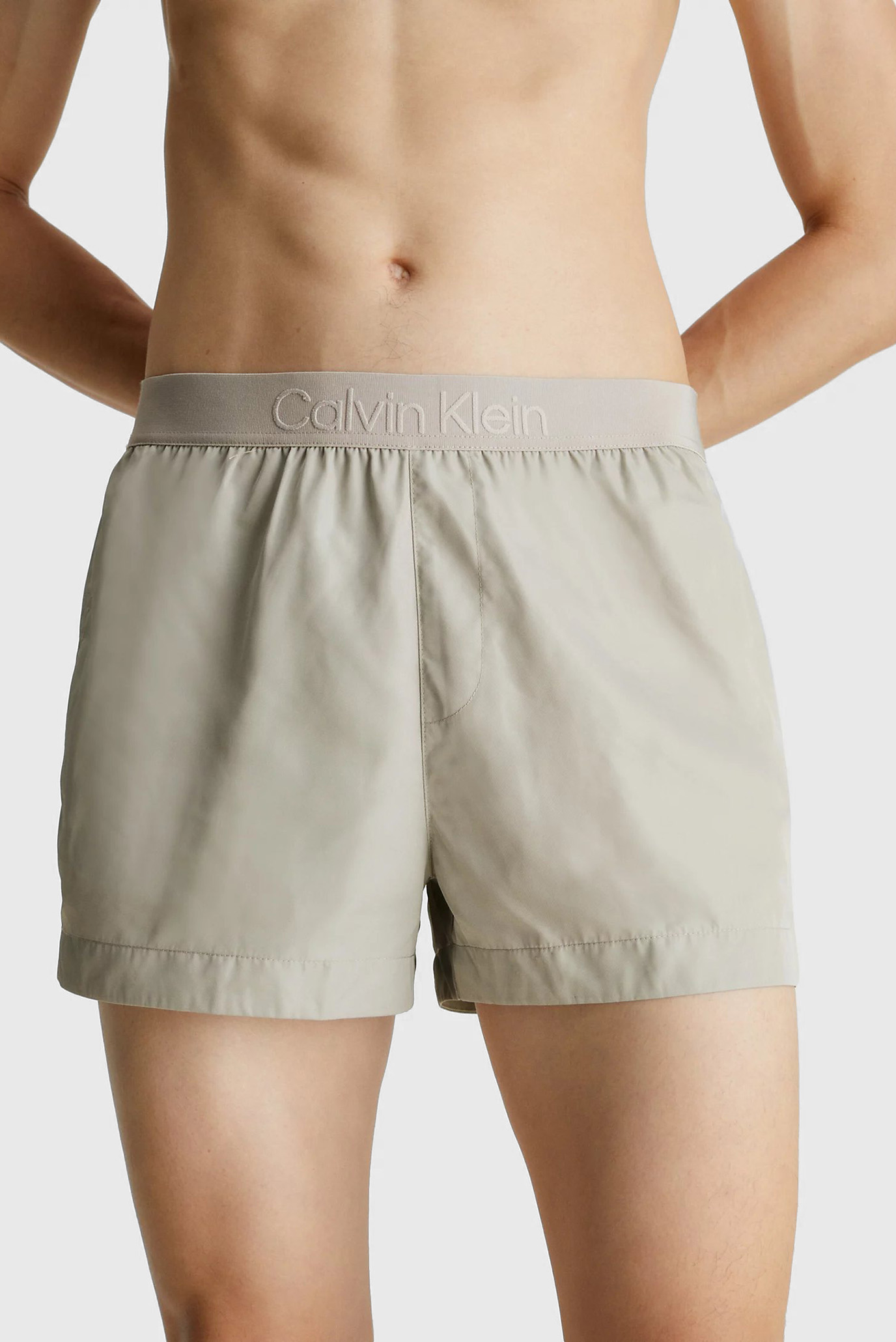Мужские серые плавательные шорты SHORT WAISTBAND Серый S Calvin Klein KM0KM00861 Мужские серые плавательные шорты SHORT WAISTBAND Серый S Calvin Klein KM0KM00861