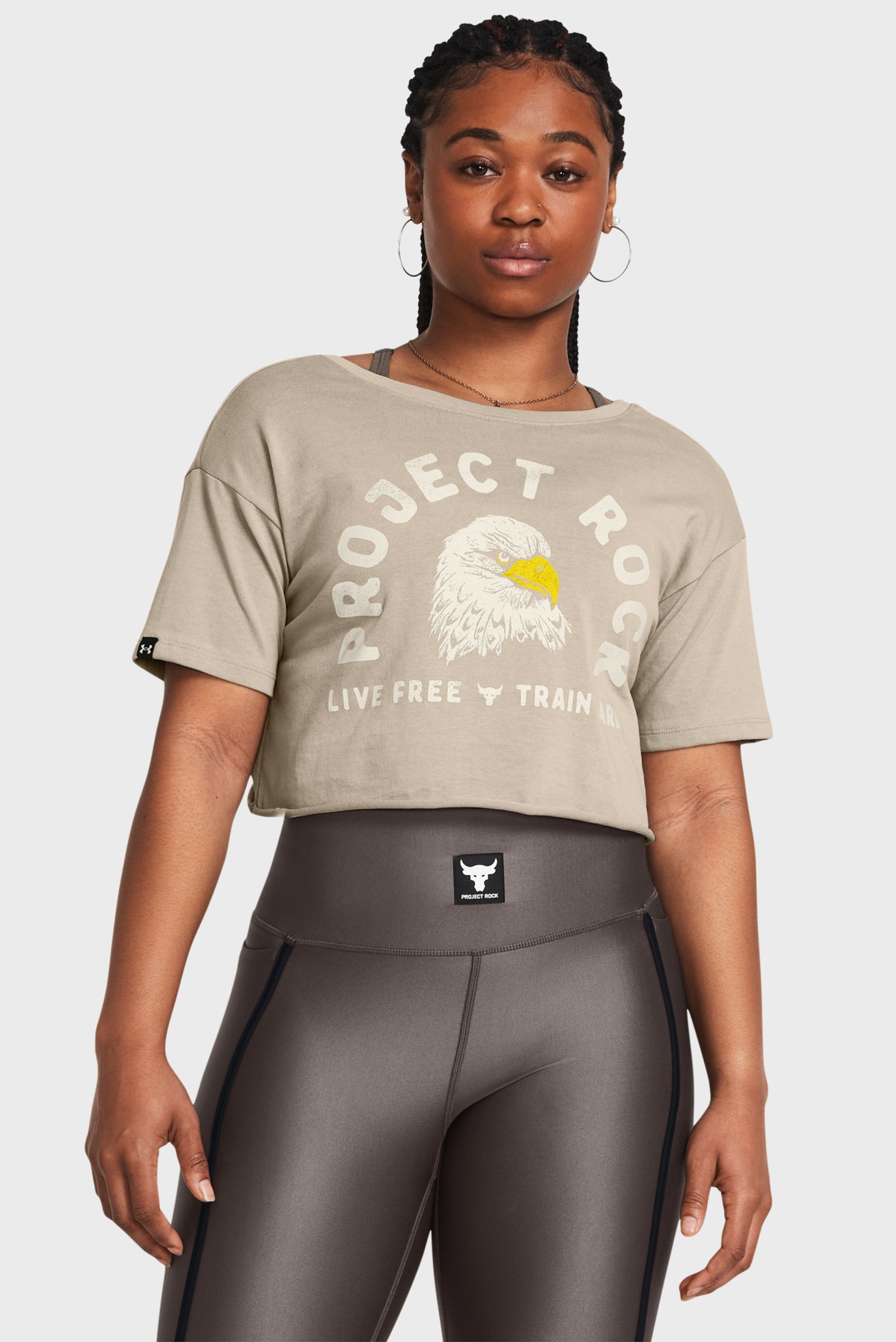 Женская бежевая футболка Pjt Rck Balance Graphic T 1