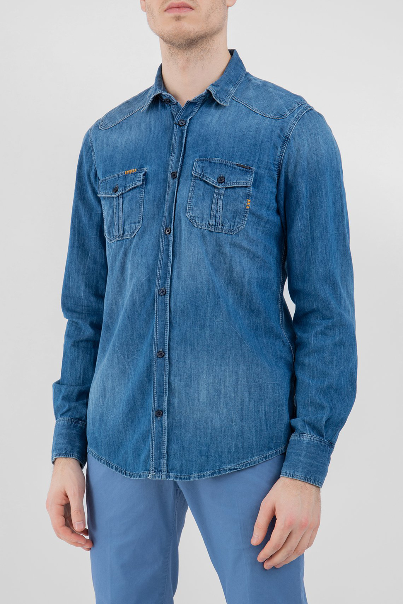 Чоловіча синя джинсова сорочка 1