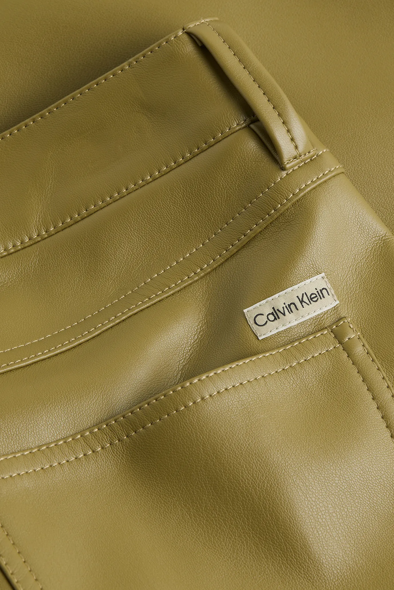 Жіночі оливкові брюки FAUX LEATHER RELAXED PANT 5