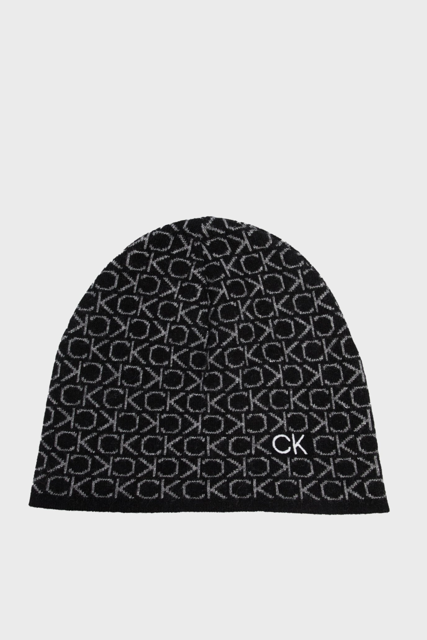 Женская черная шапка с узором REVERSO MONOGRAM BEANIE 1