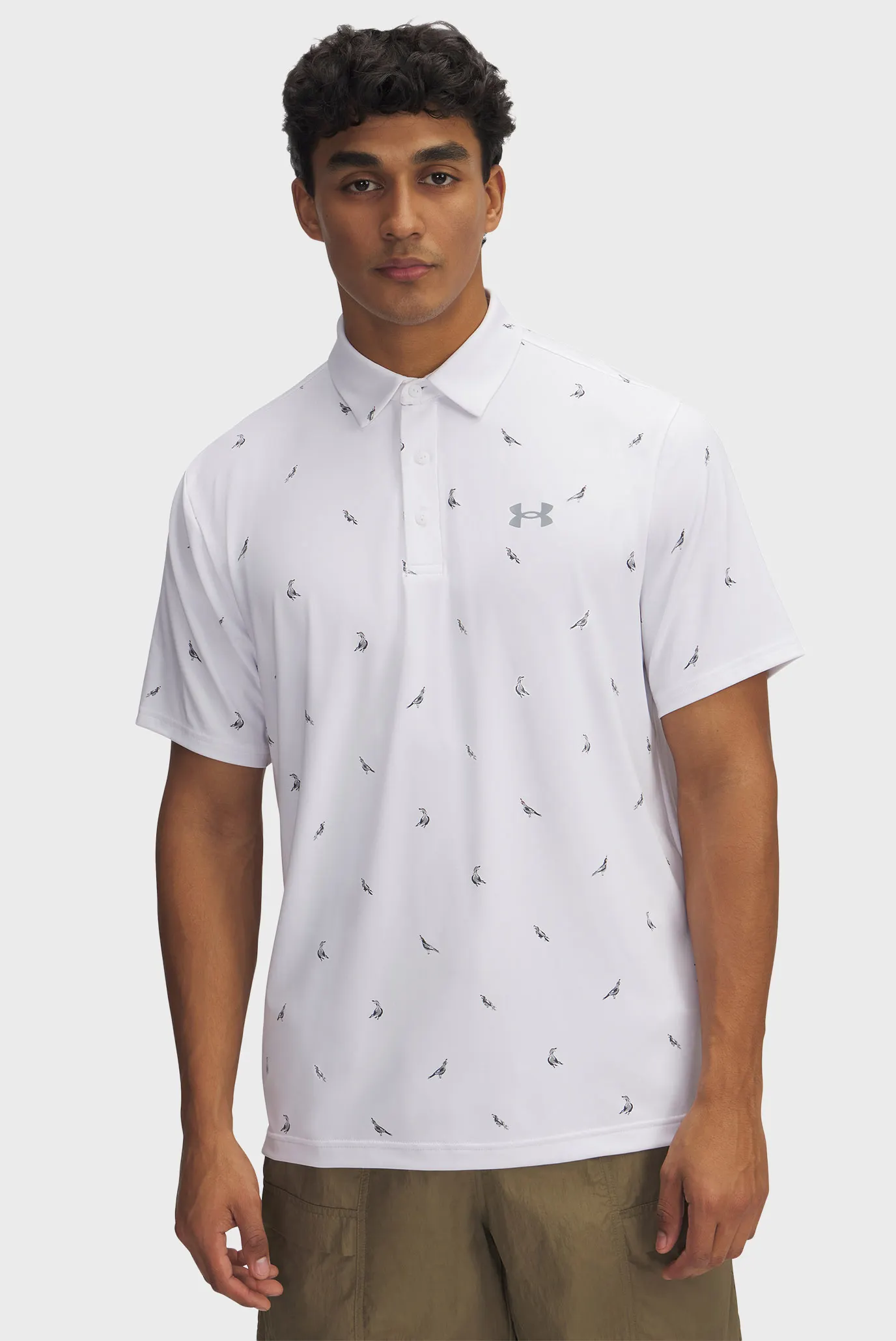 Чоловіче біле поло з візерунком UA Playoff 3.0 Printed Polo 1