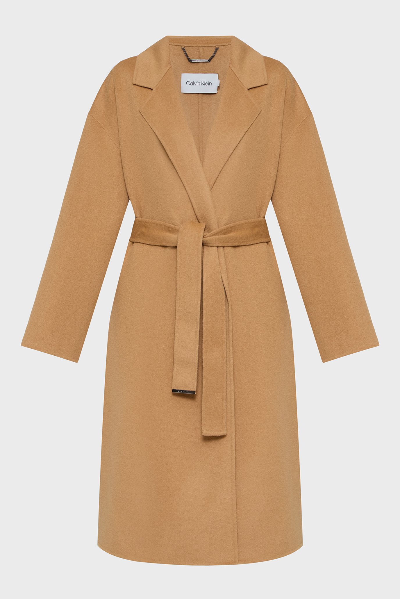 Женское коричневое шерстяное пальто DF WOOL WRAP COAT 1